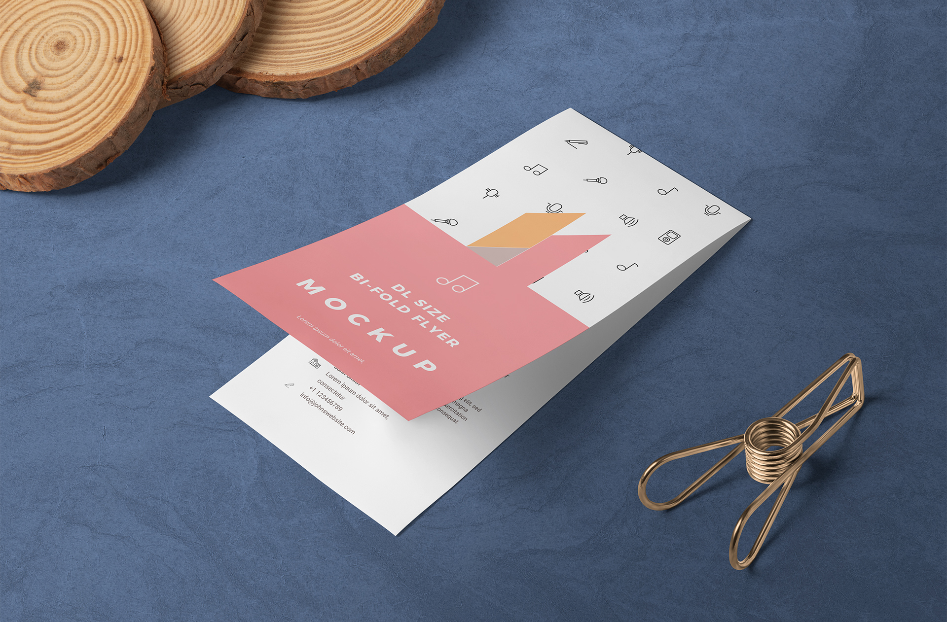 Minimalist DL Bi-Fold Flyer Mockup – Print Ready