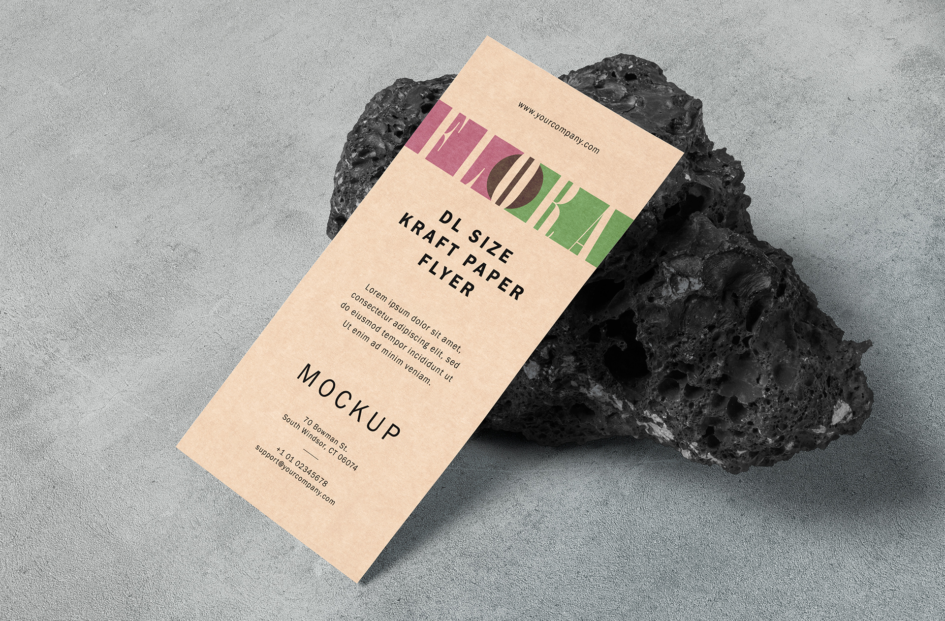 Minimalist DL Kraft Paper Flyer Mockup – Print Ready