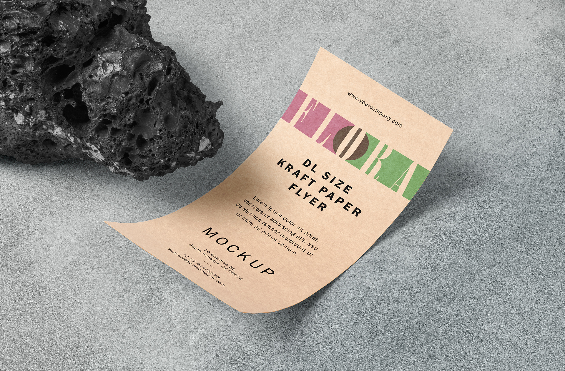 Creative DL Kraft Paper Flyer Mockup – Stylish Layout