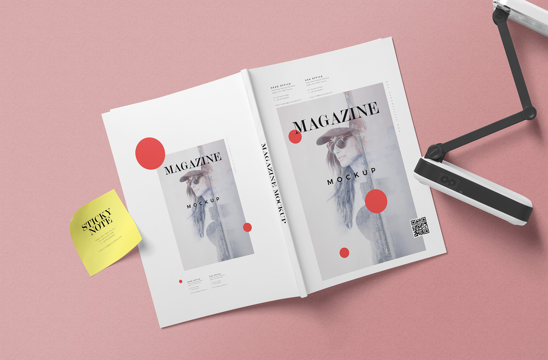 Minimalist Magazine Mockup with Dual Layouts
