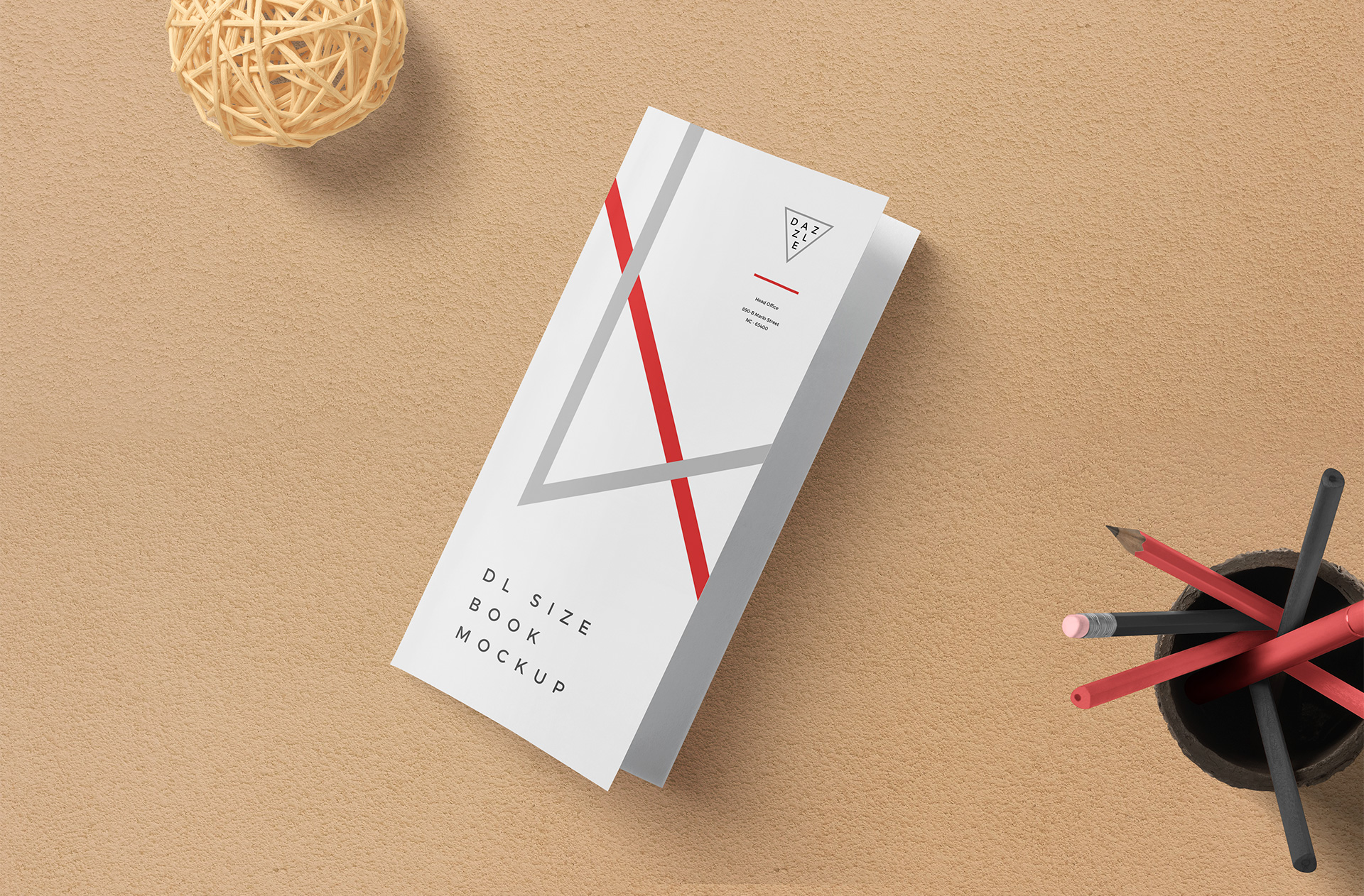 DL Size Book Mockup with Clean Cover Design