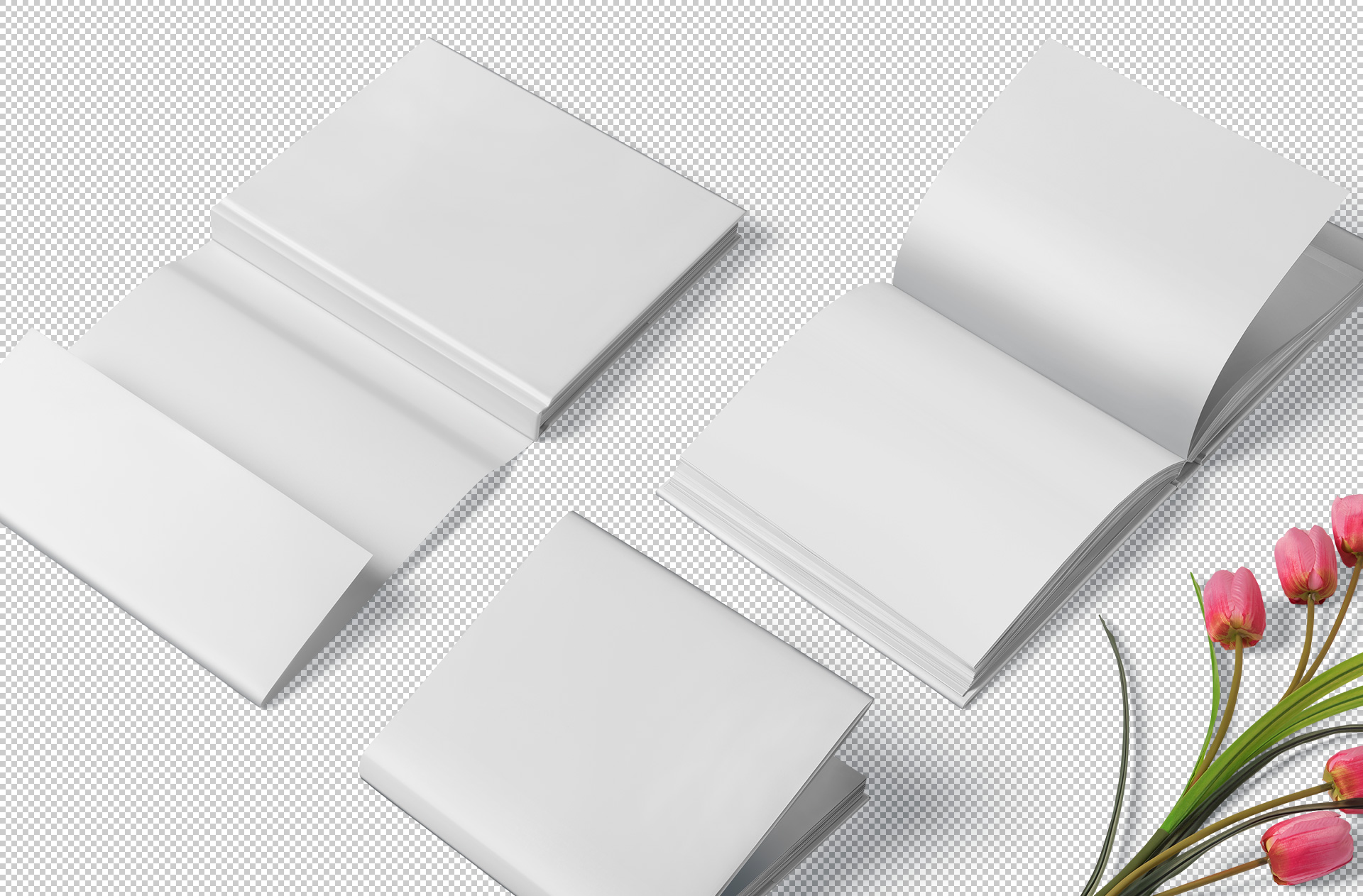 A5 square book mockup