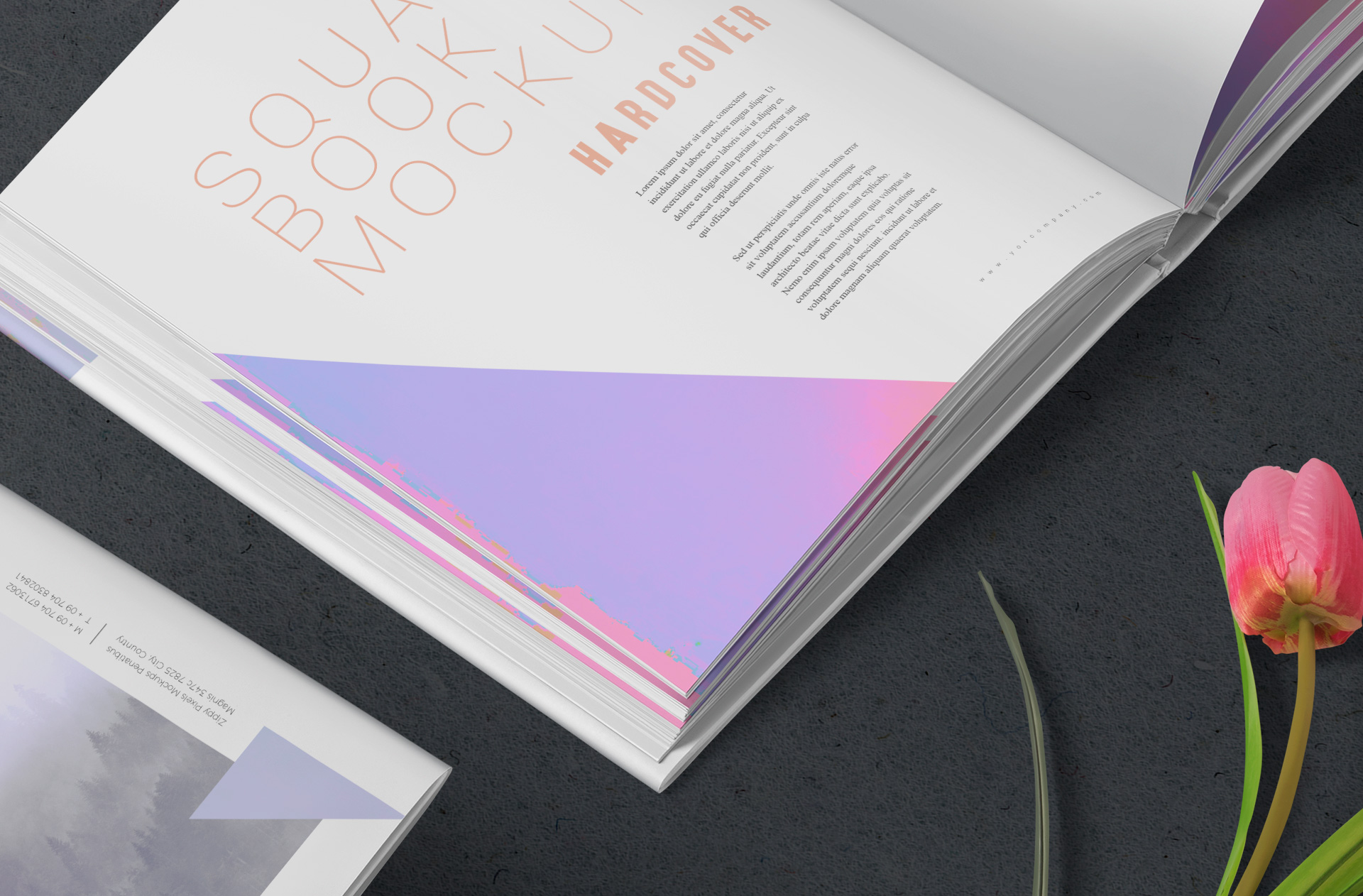 A5 square book mockup