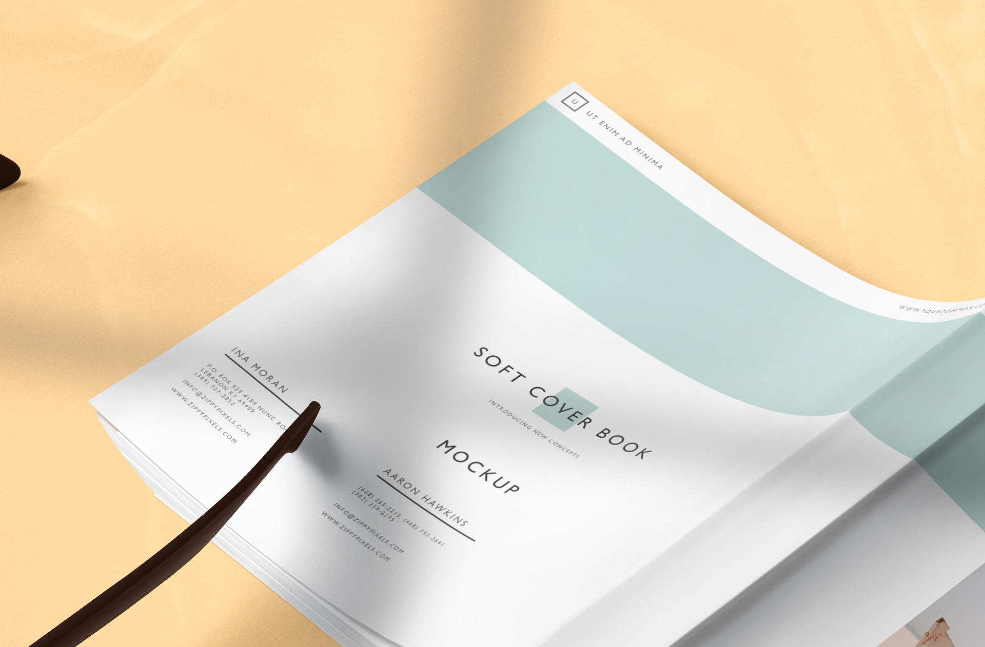 A4 square book mockup