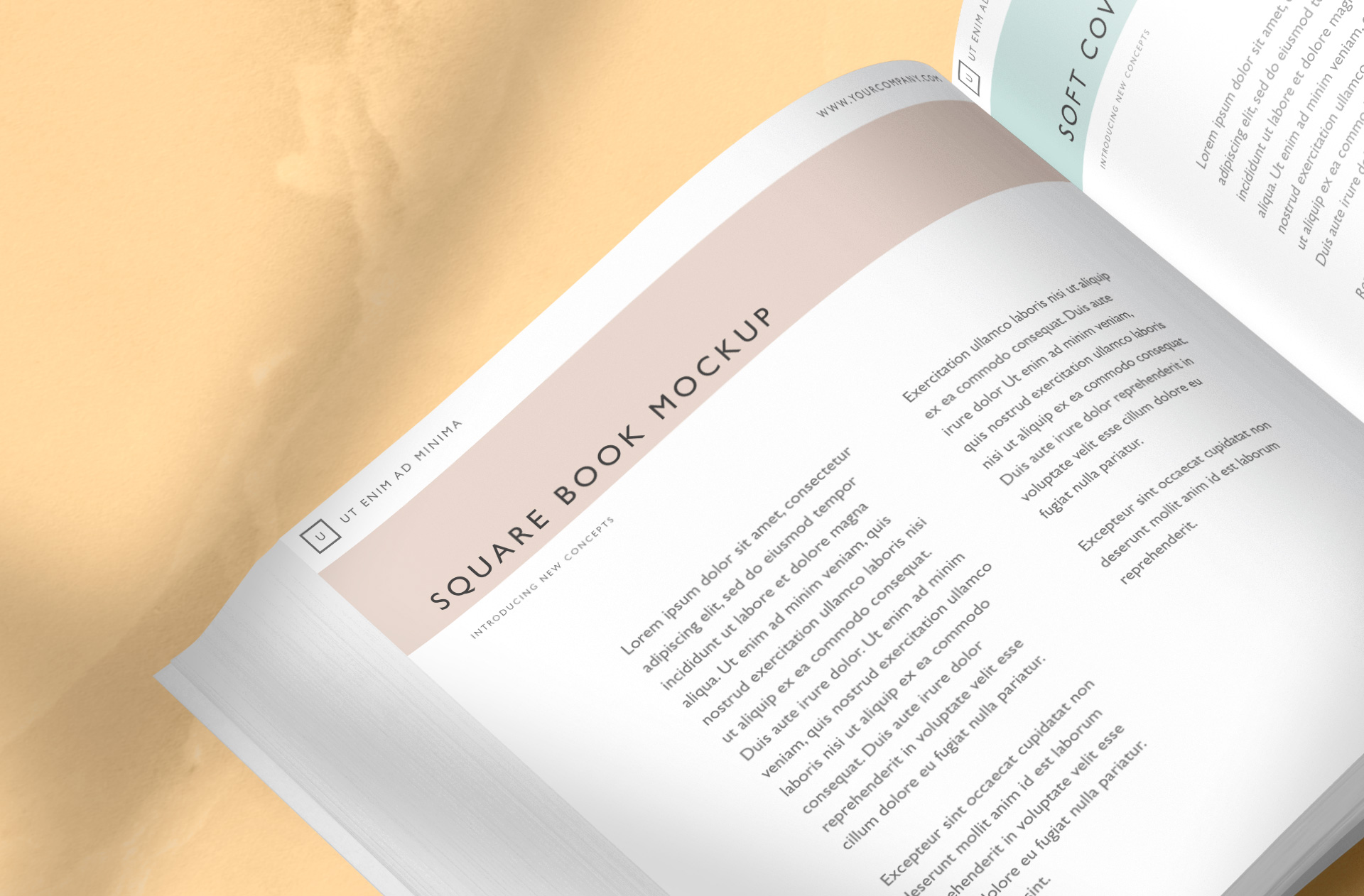 A4 square book mockup