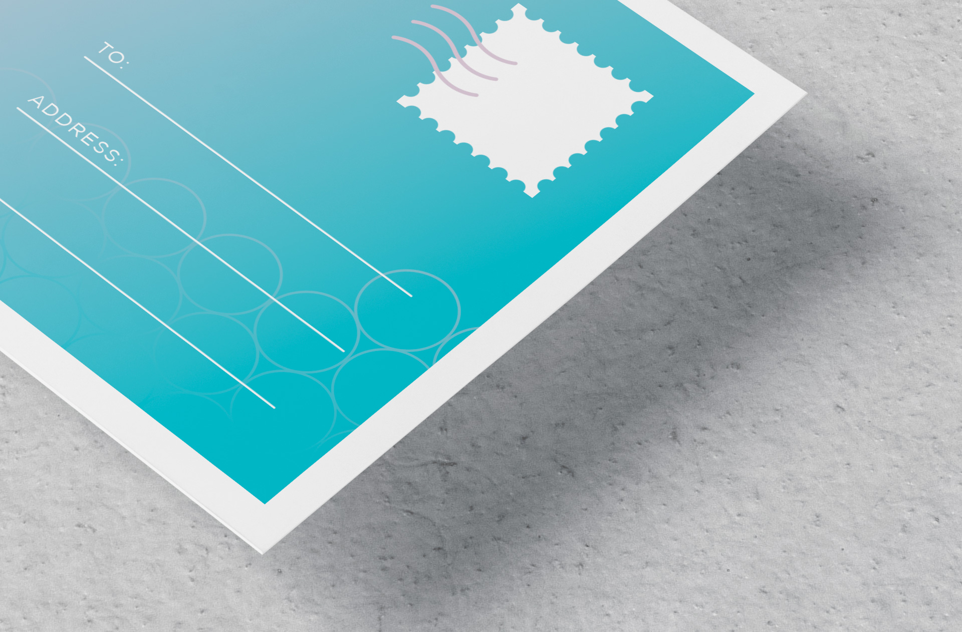 angled postcard mockup