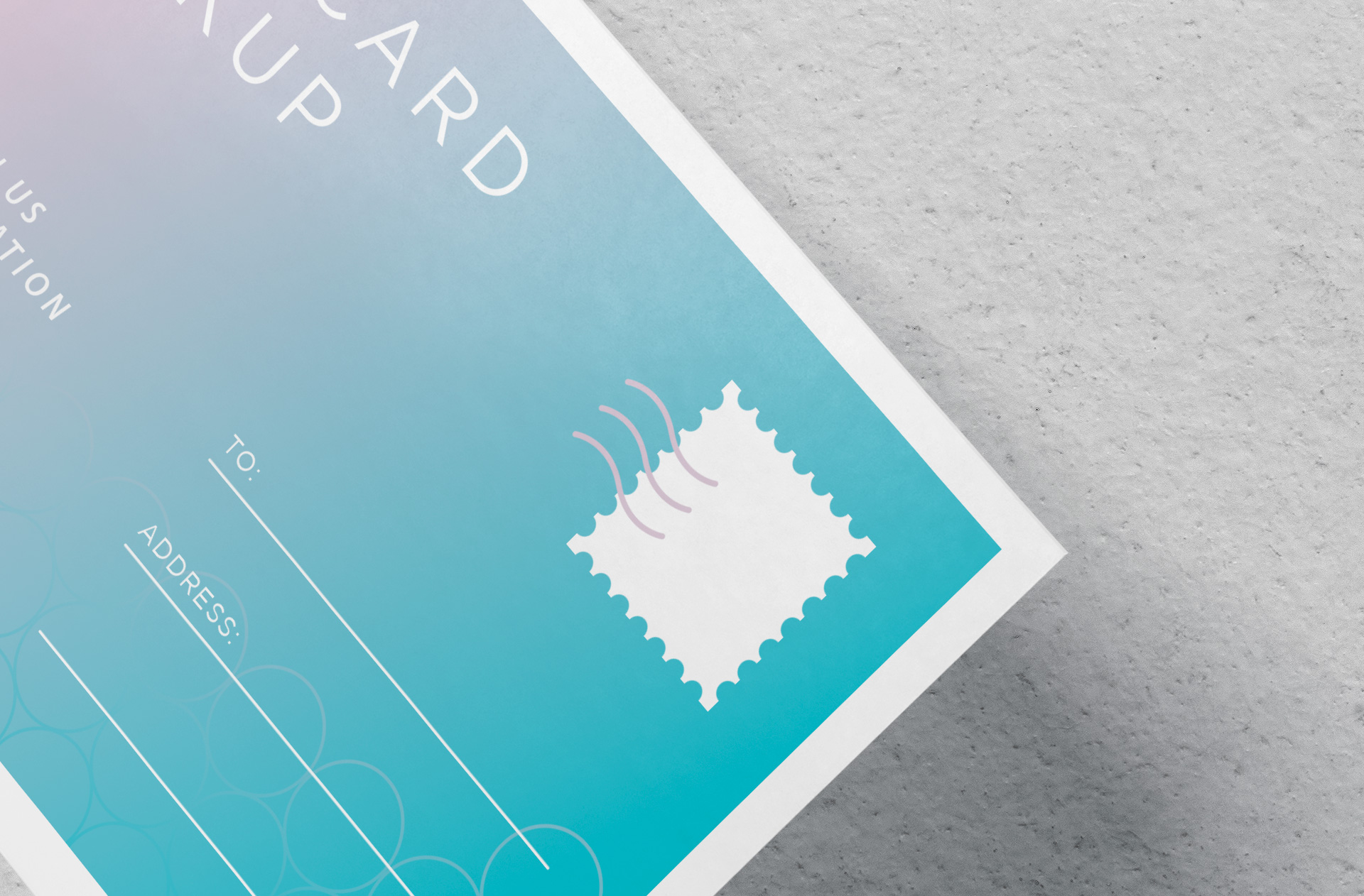 colorful postcard mockup