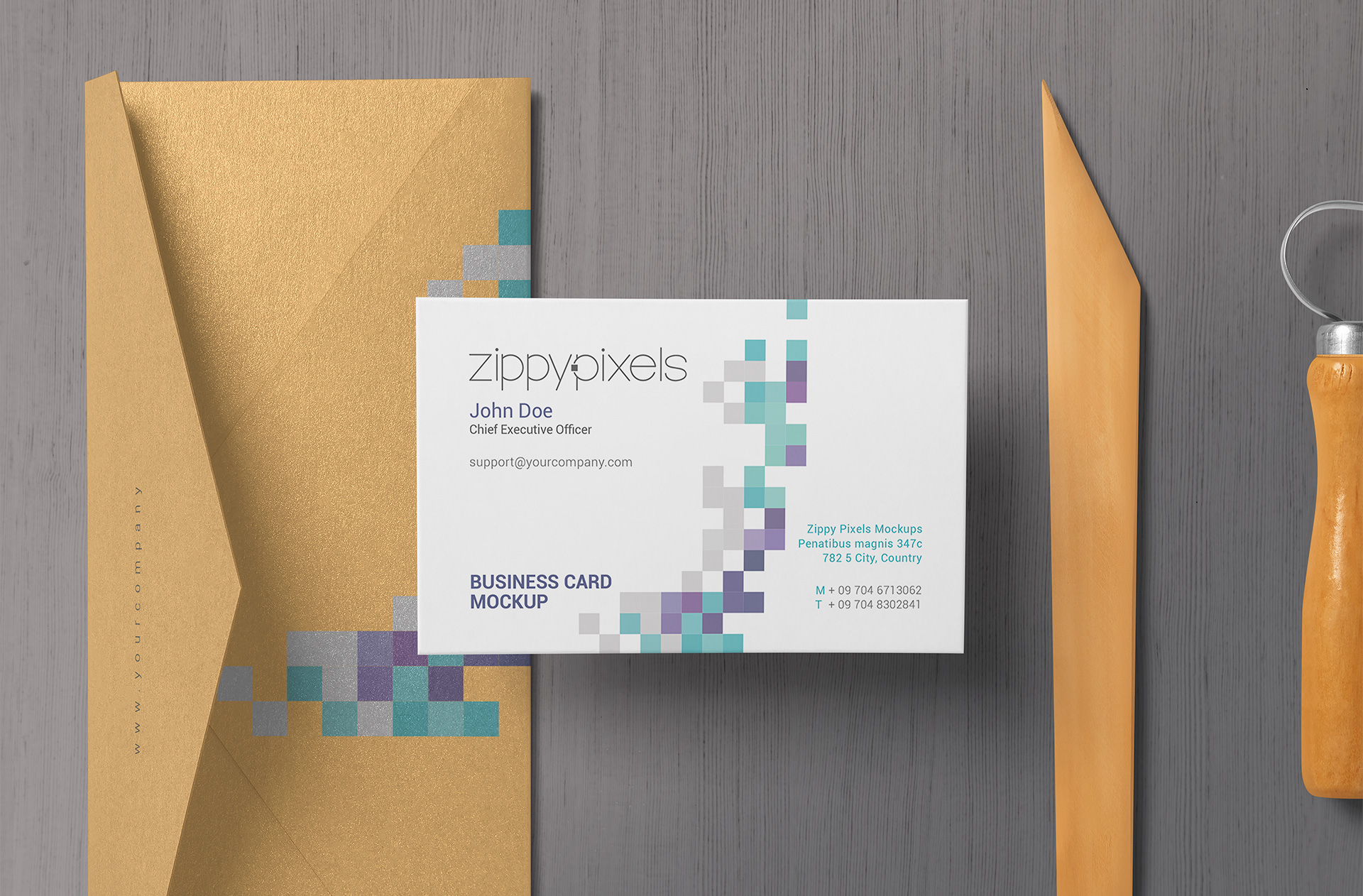 Minimal Business Card Mockup with Envelope