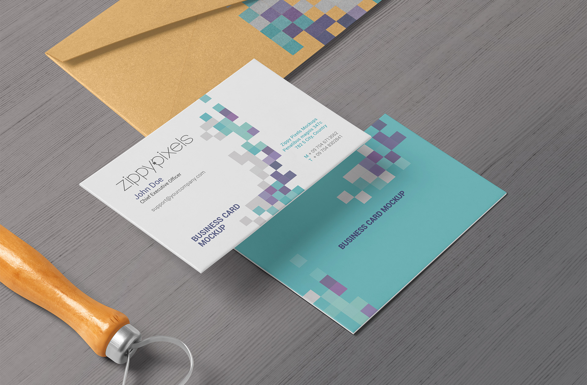 Business Card & Envelope Mockup for Branding