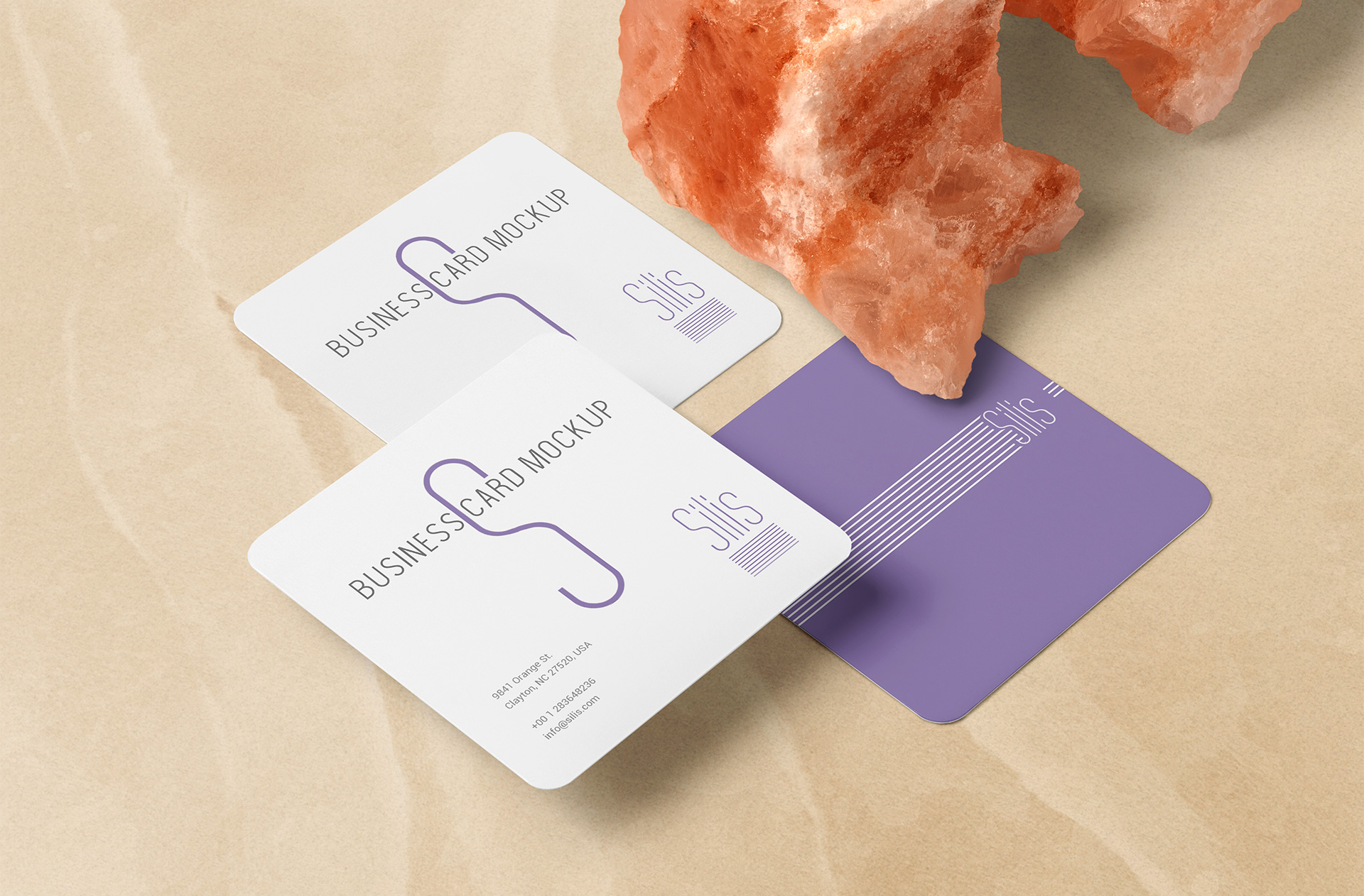 Minimal Square Business Card Mockup for Branding