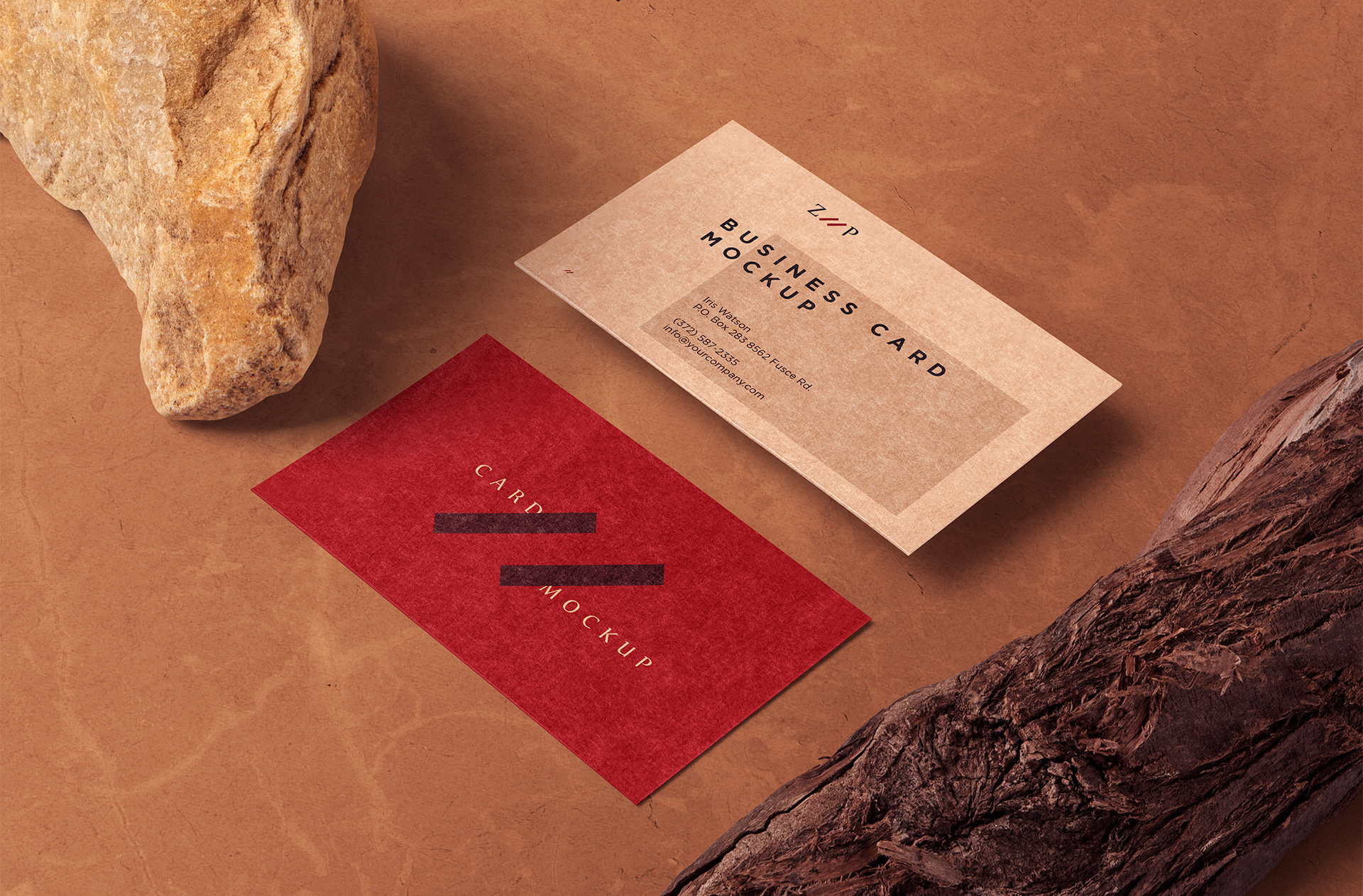 Eco-friendly Kraft Business Card Mockup Design