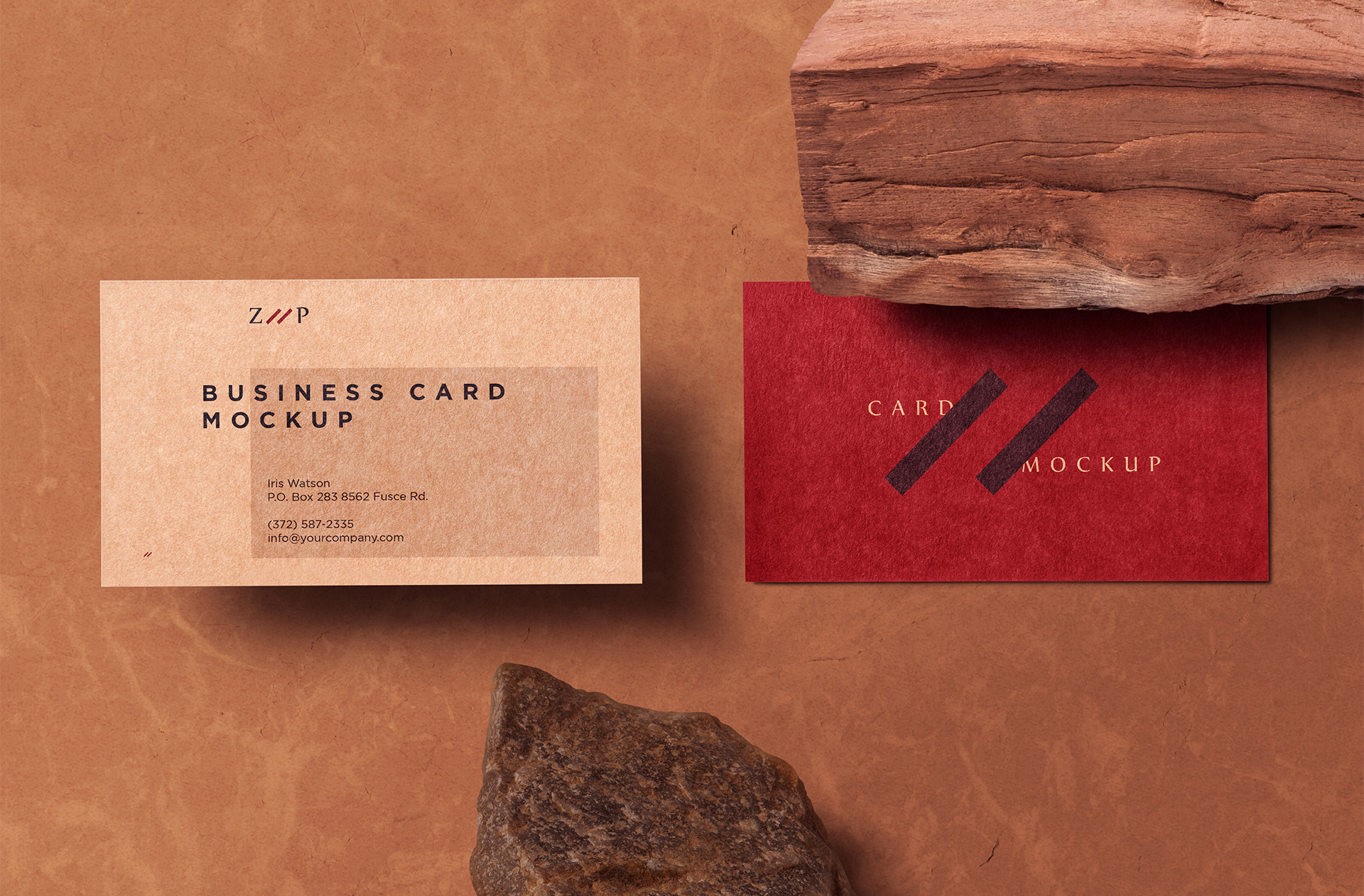 Artisanal Rustic Business Card Mockup for Handmade Brands