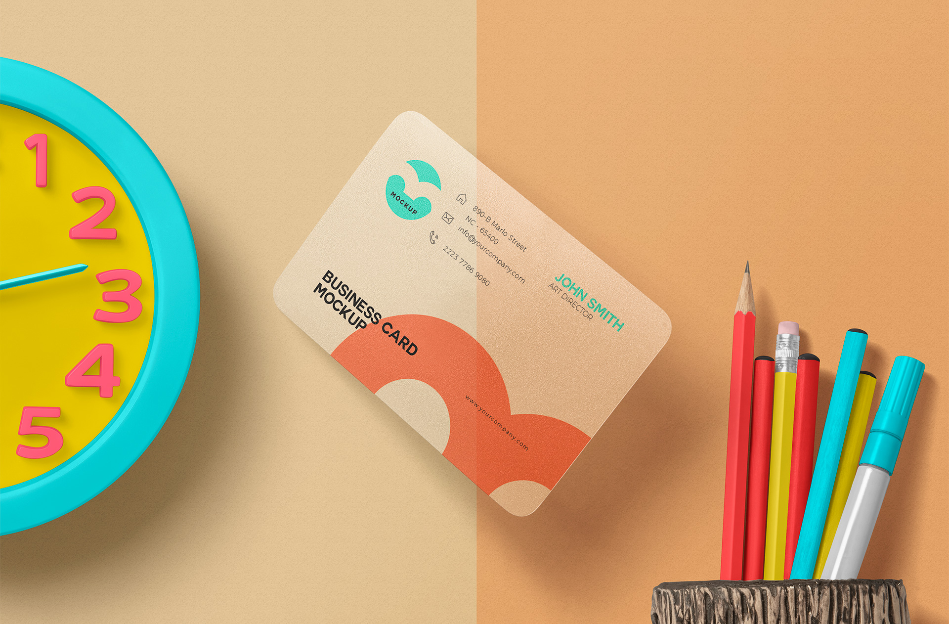 Bright Modern Business Card Mockup for Startups