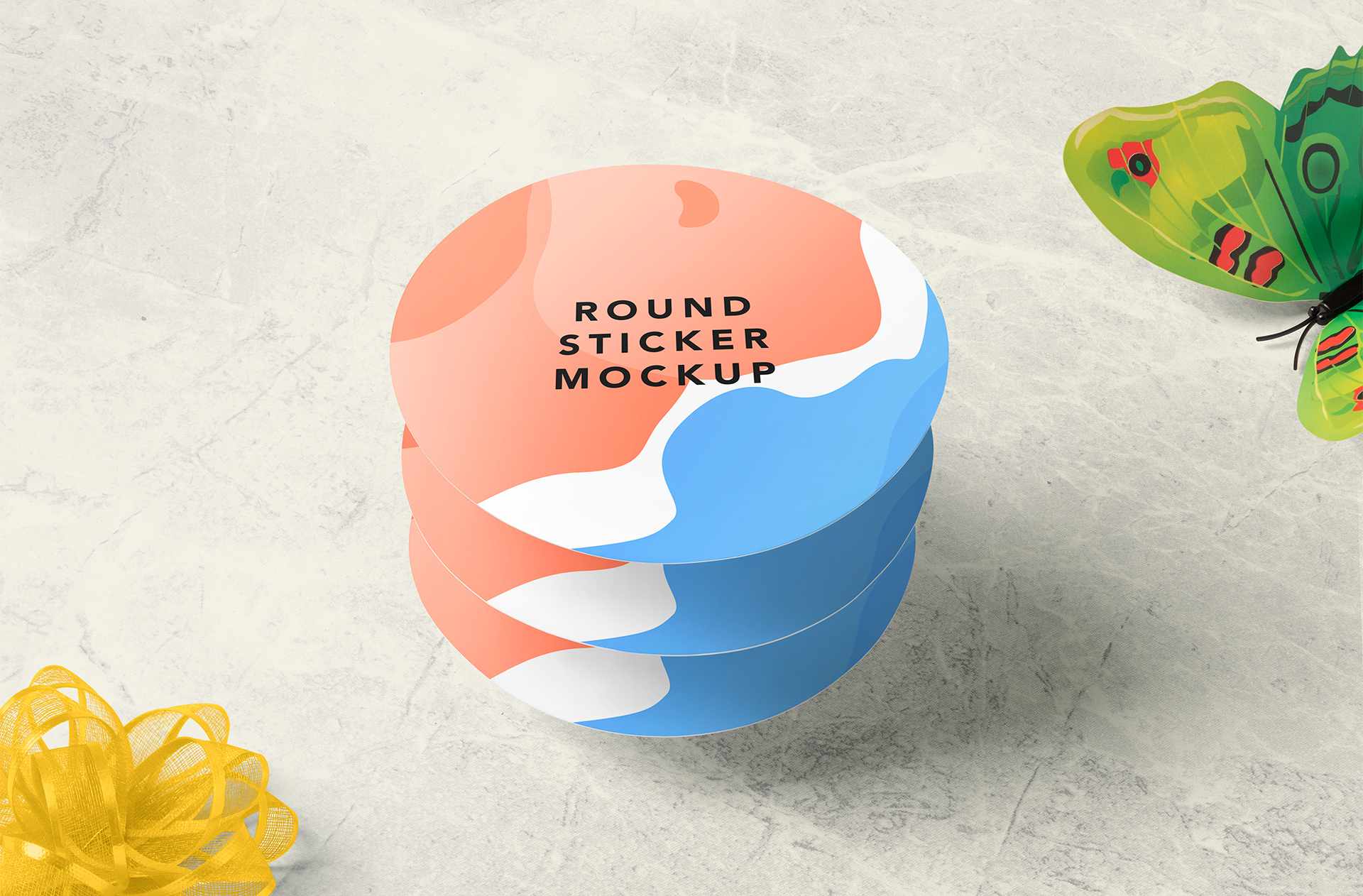 Stacked Round Sticker Mockup for Branding