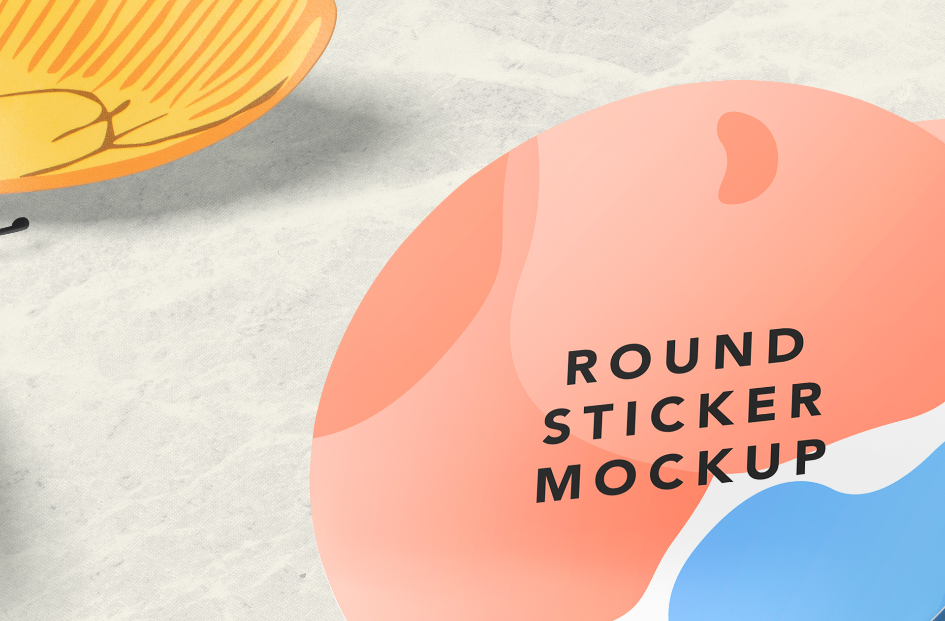 adhesive label mockup