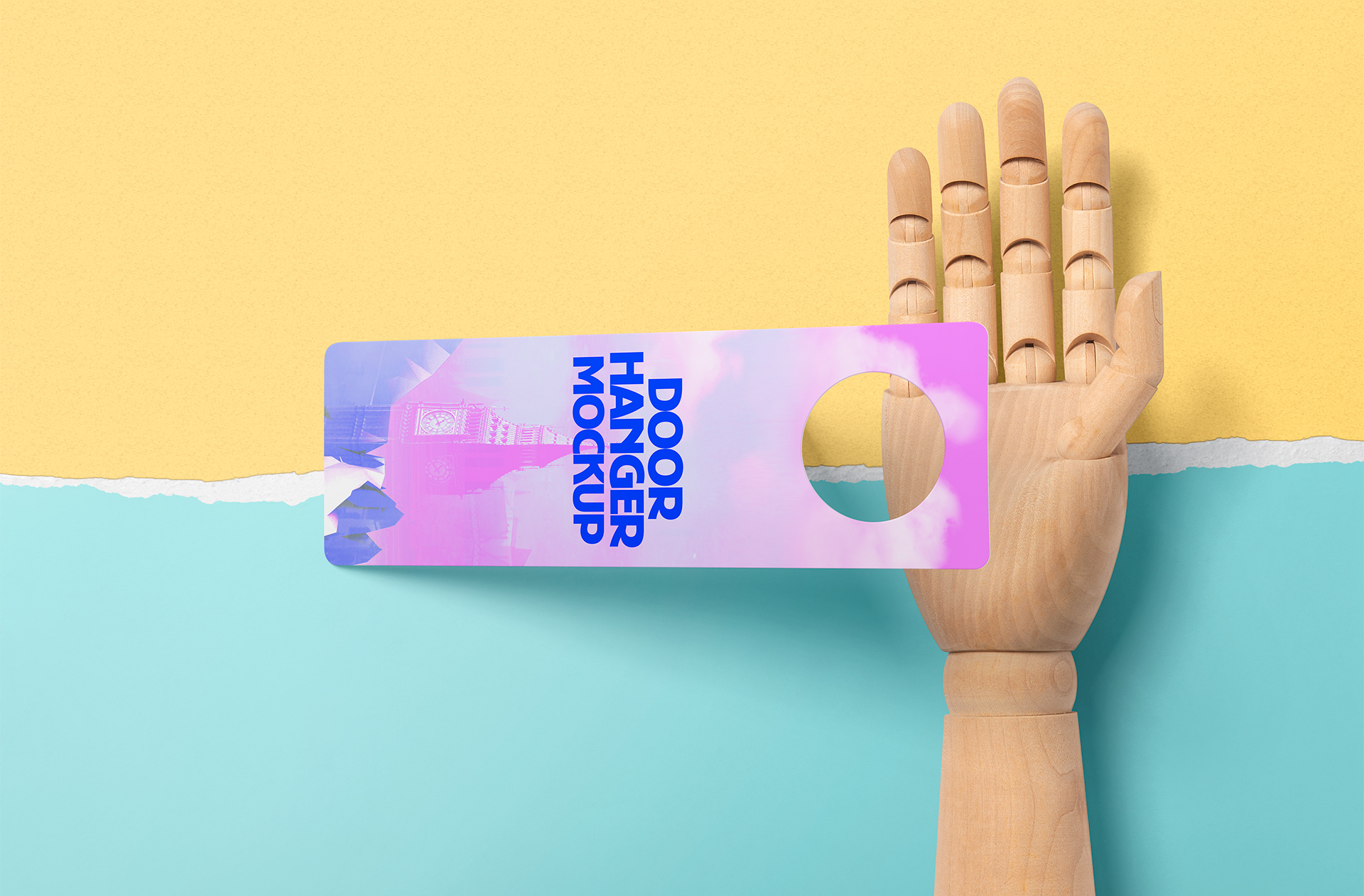 Horizontal Door Hanger Mockup for Branding