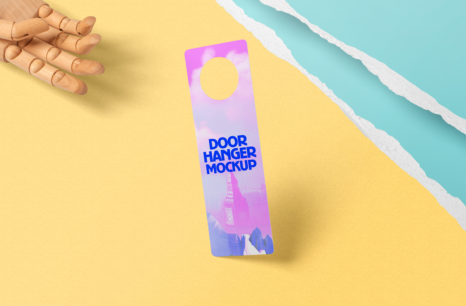 Colorful Door Hanger Mockup for Promotions