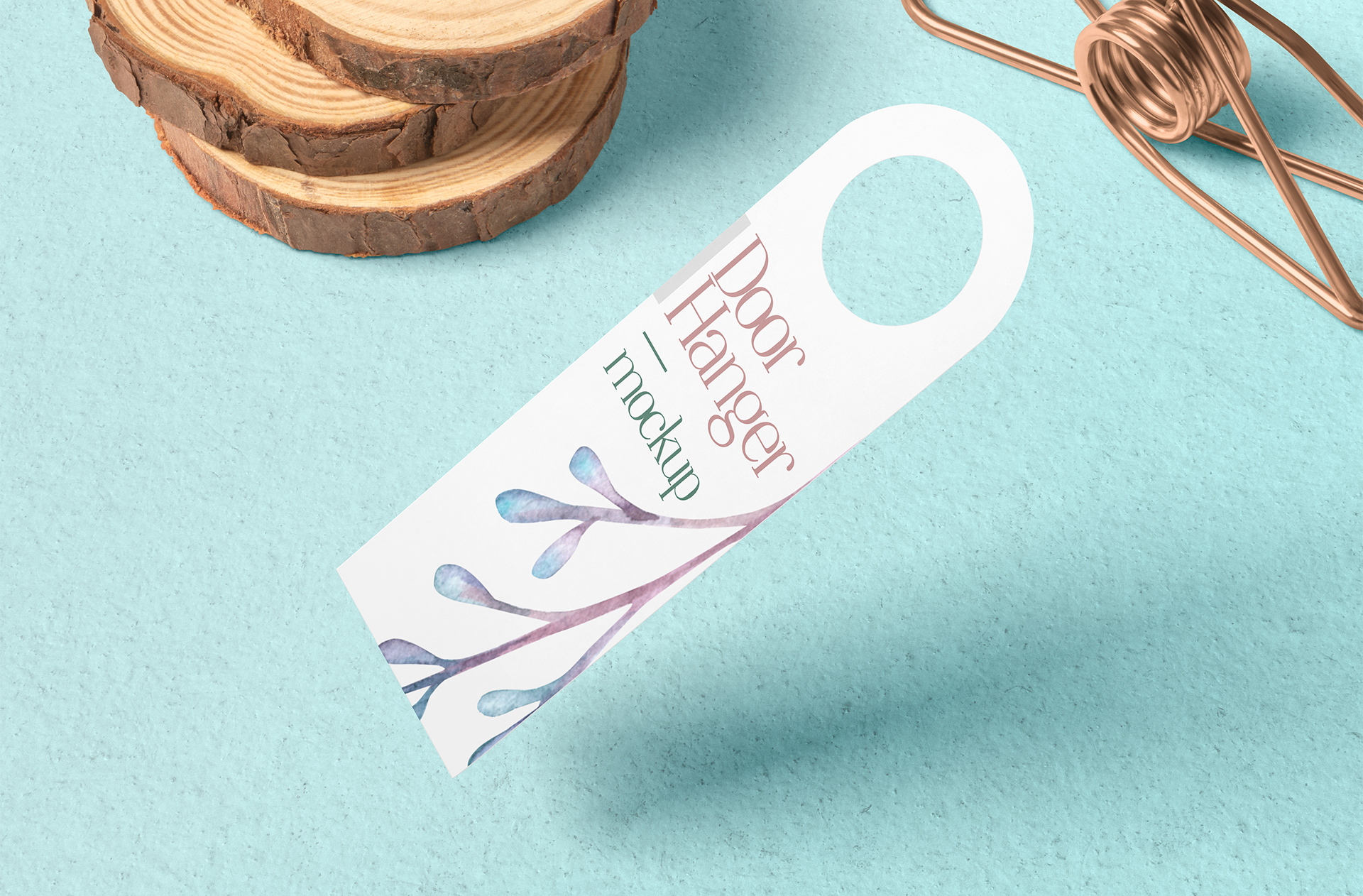 Floating Door Hanger Mockup with Clean Design