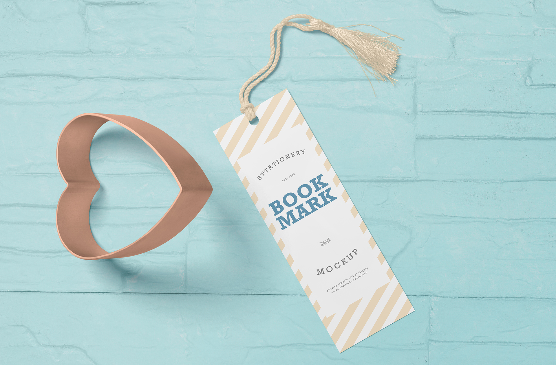 Angled Bookmark Mockup with Modern Layout