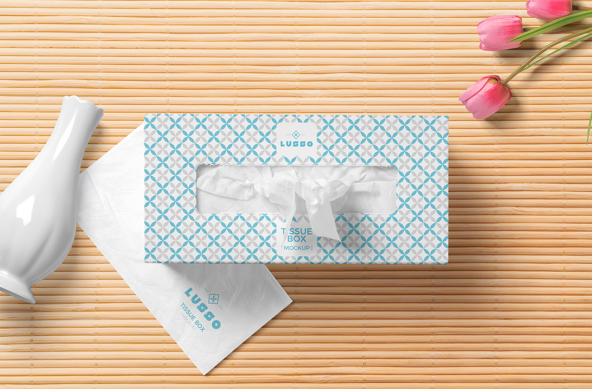Facial Tissue Box Mockup – Editable Packaging Design