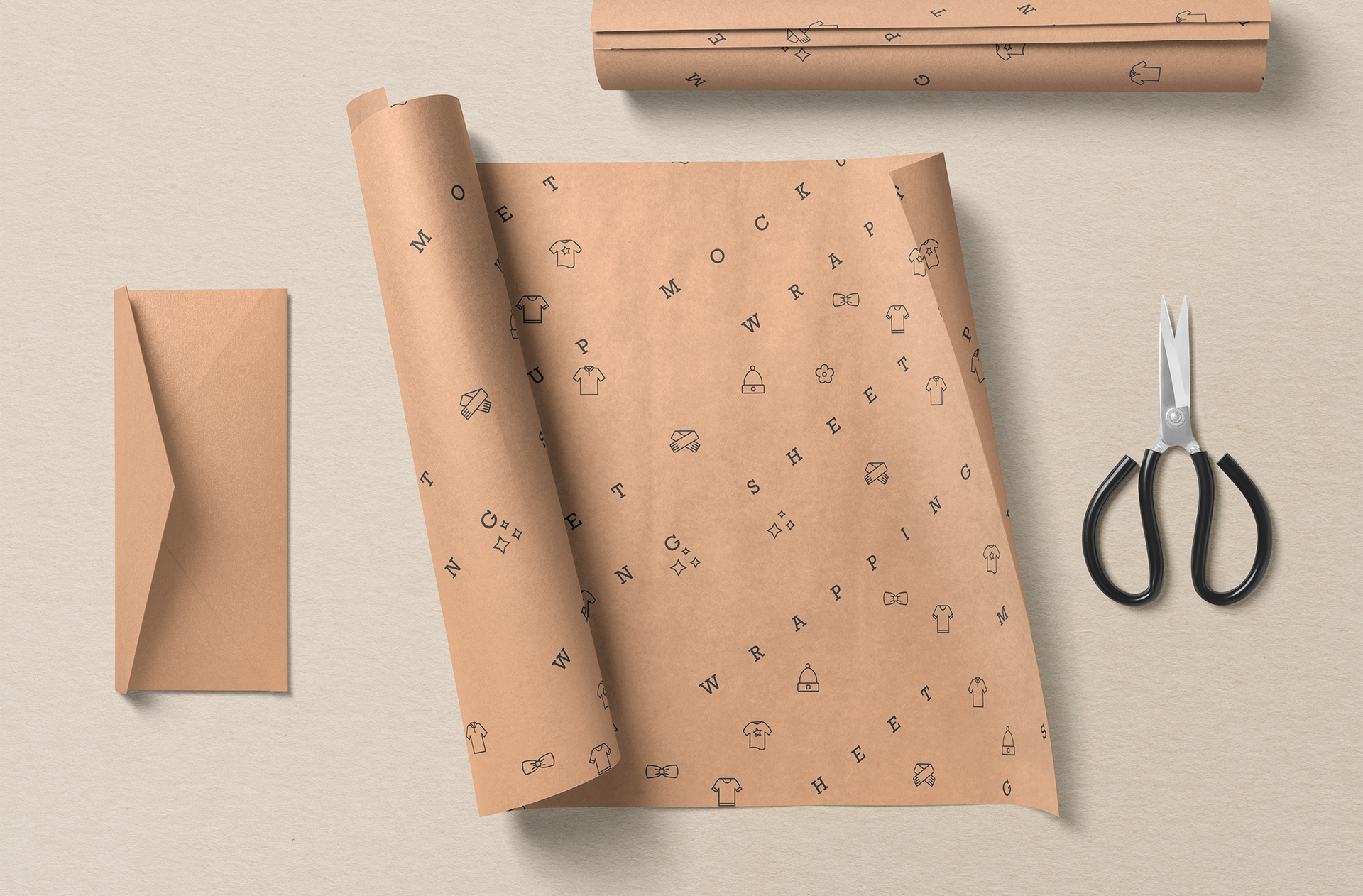 Top View Wrapping Paper Mockup – High-Resolution