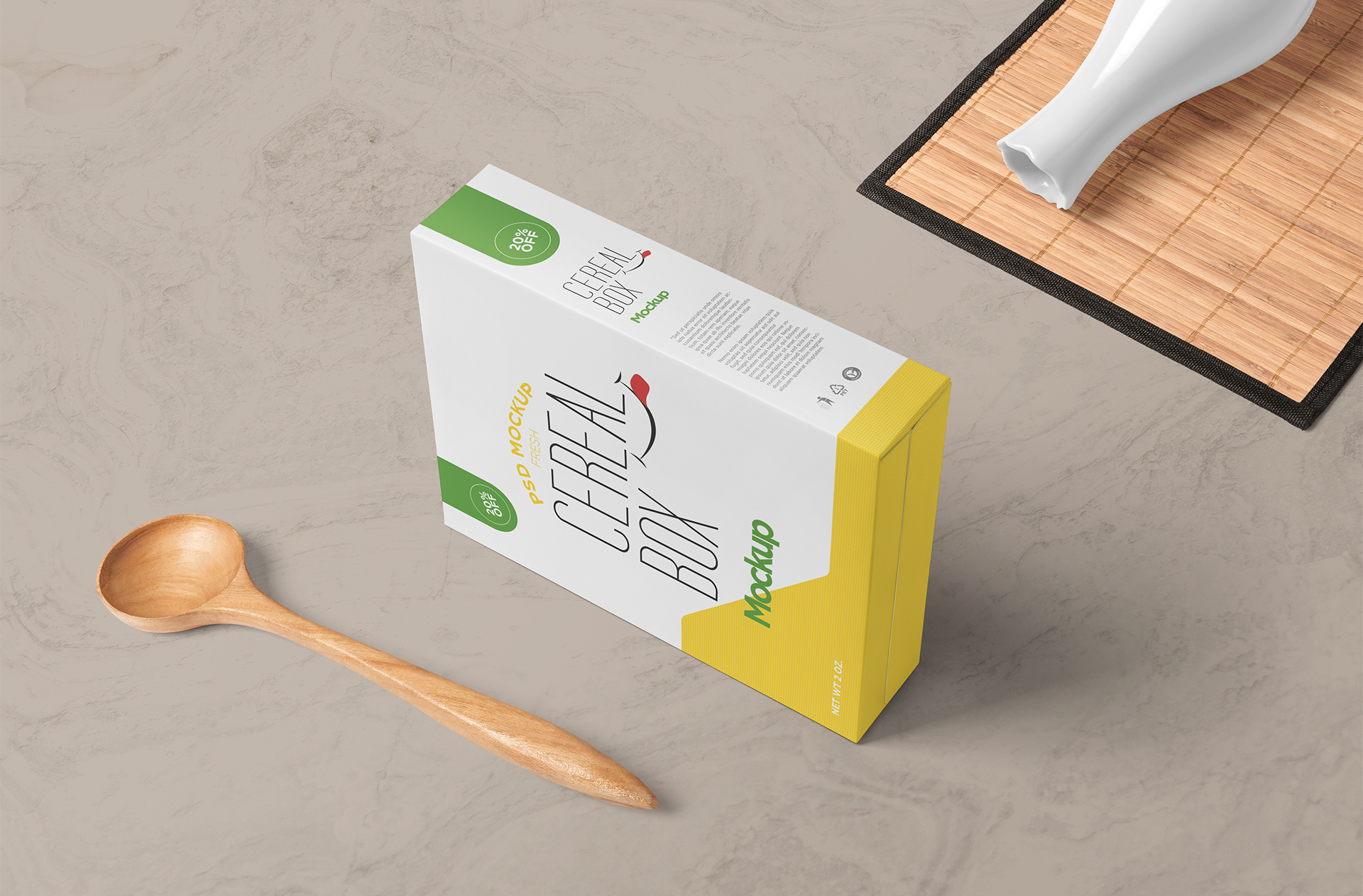 Premium Cereal Box Mockup – High-Resolution PSD