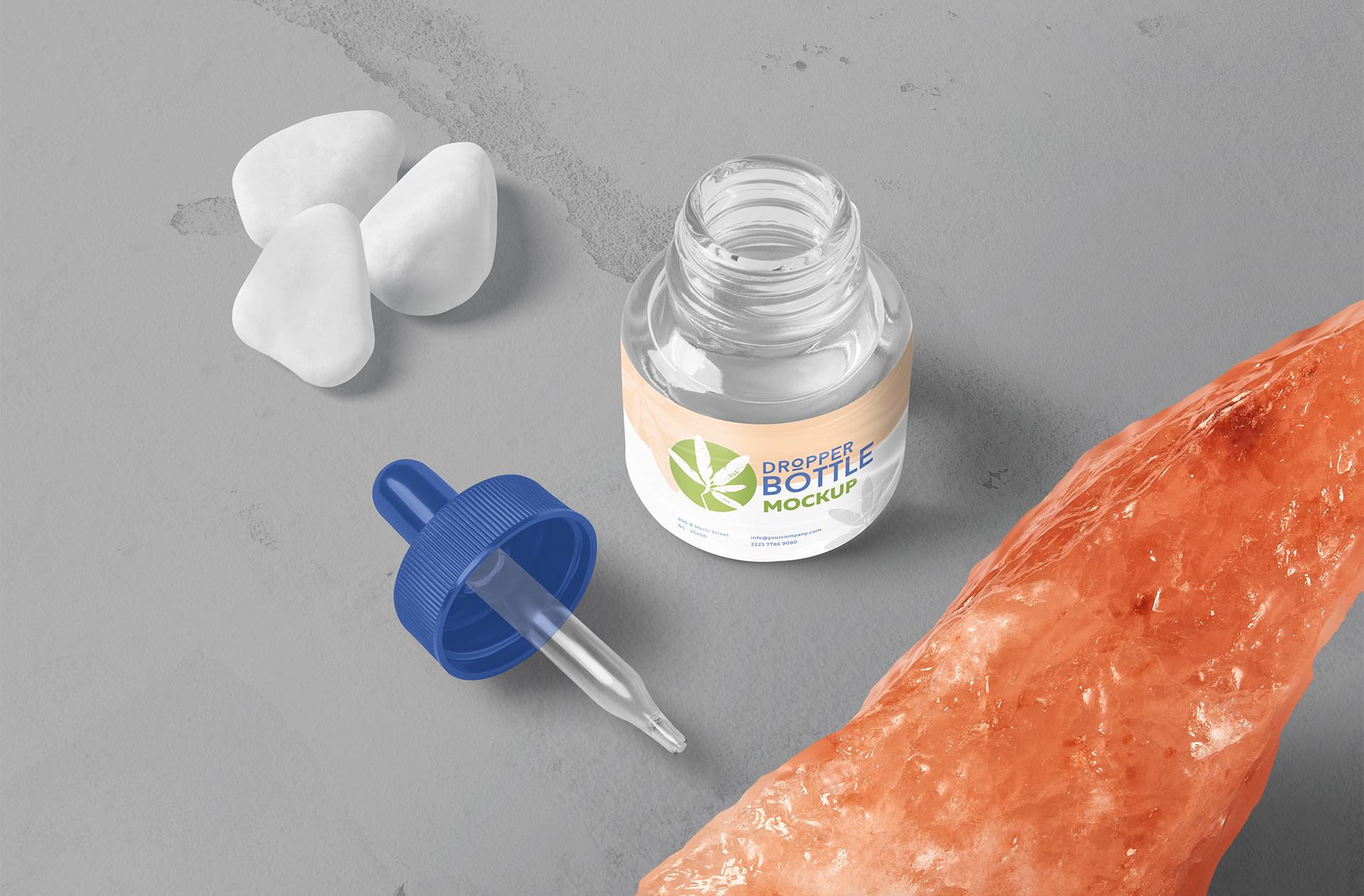 Open Dropper Bottle Mockup – Customizable PSD