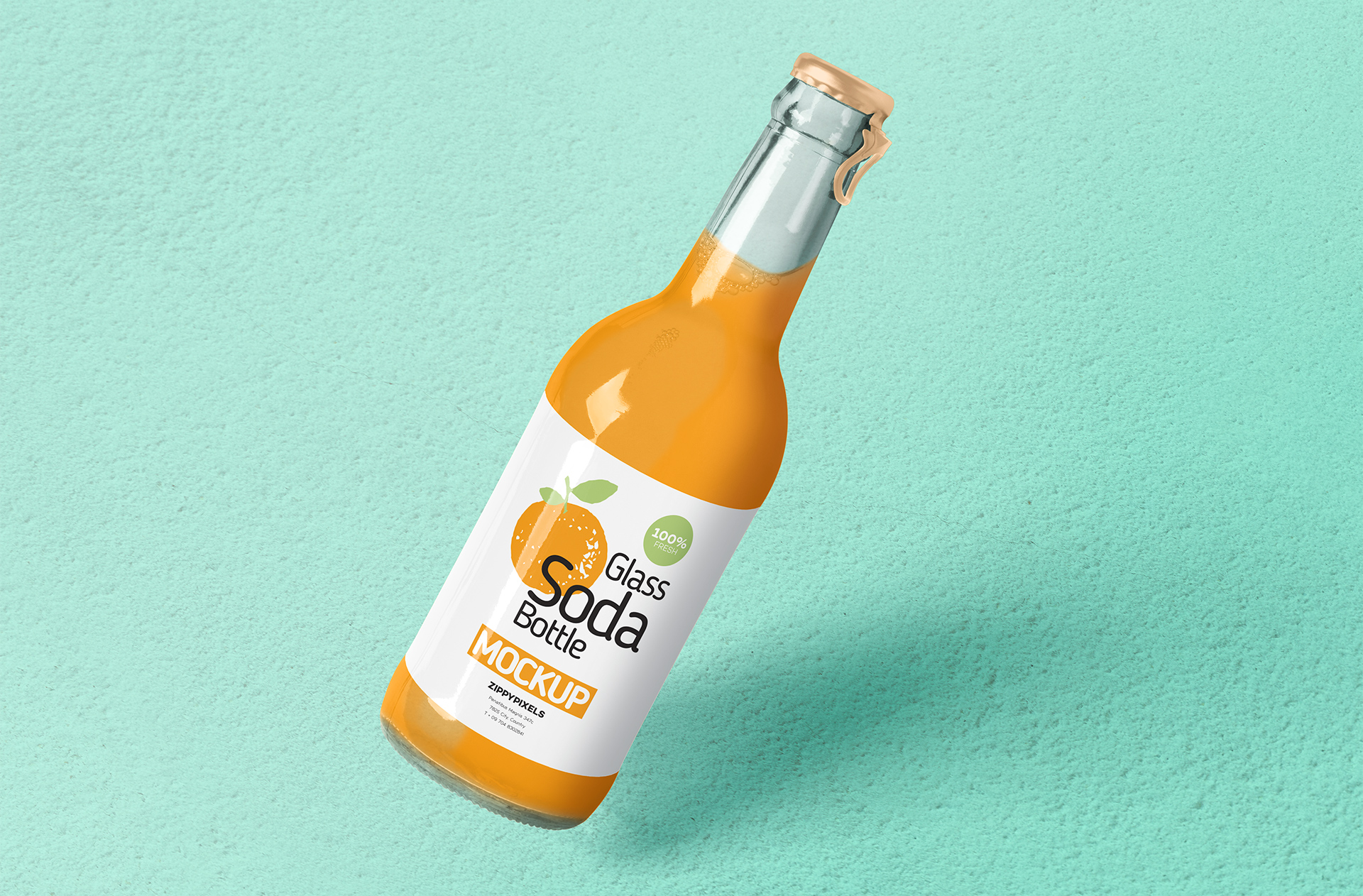 Glass Soda Bottle Mockup – Realistic Packaging Design