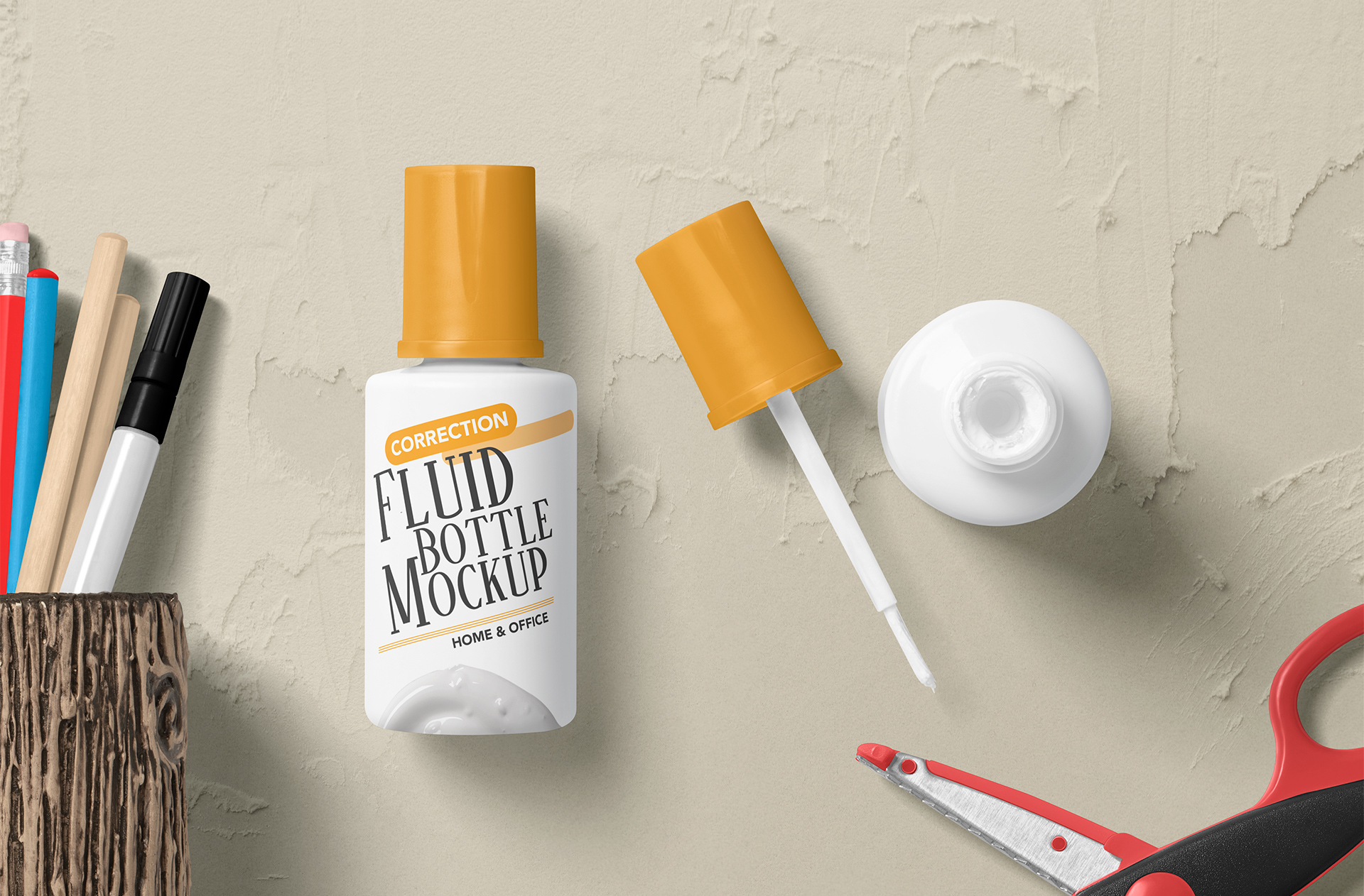 Correction Fluid Bottle Mockup – Realistic Packaging