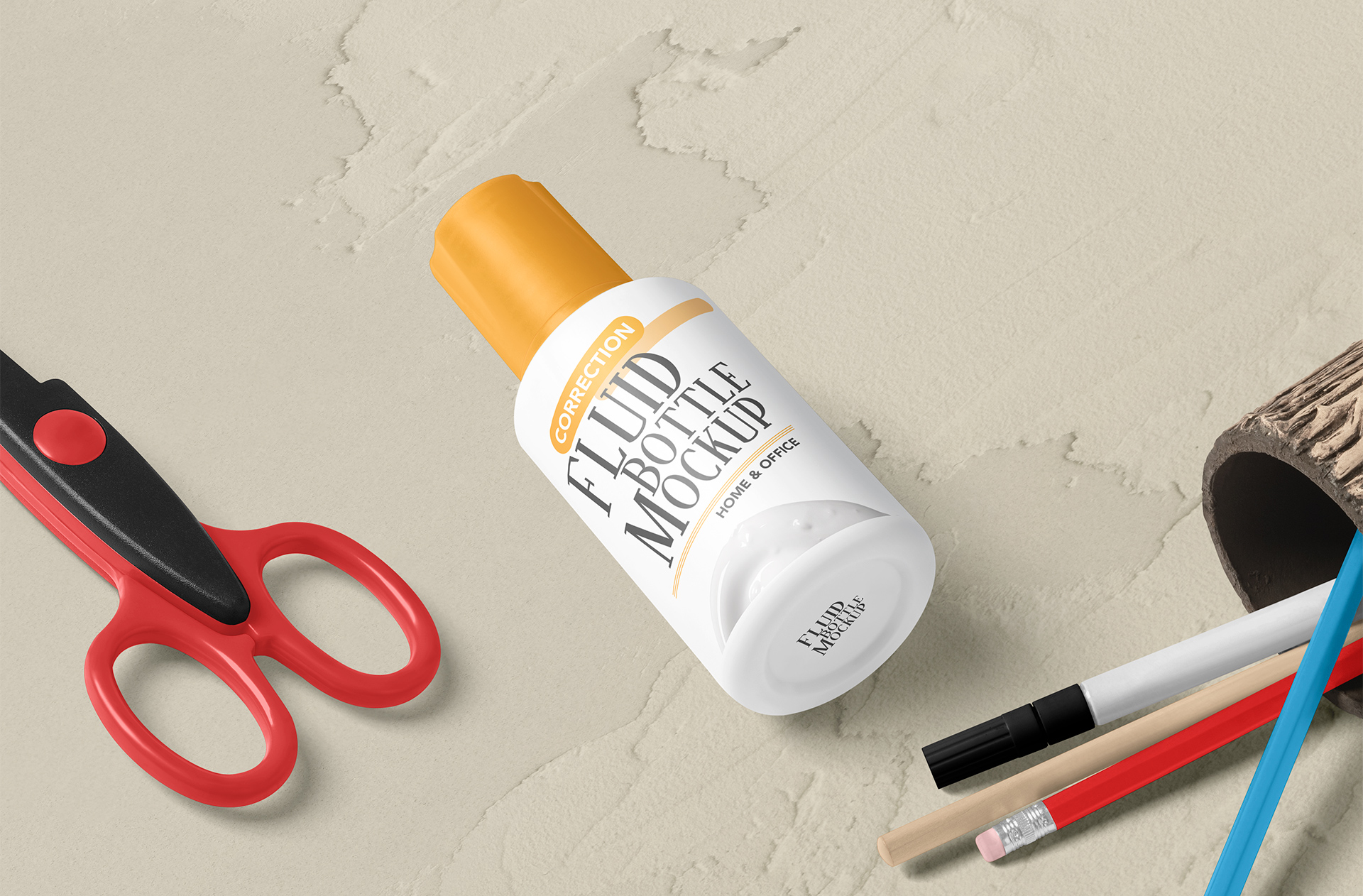 Standing Correction Fluid Bottle Mockup – Customizable
