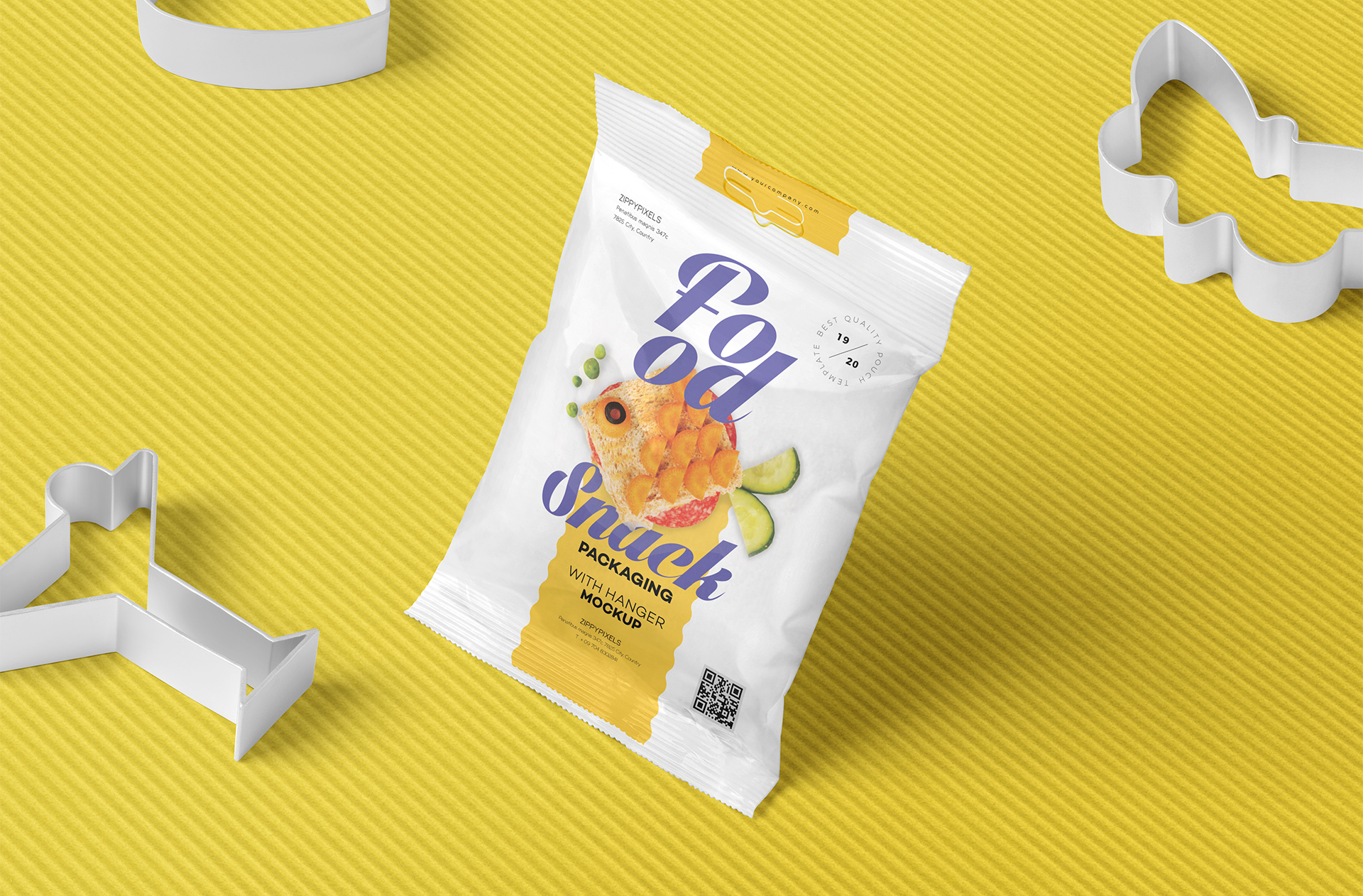 Premium Snack Pack Mockup with Customizable Design