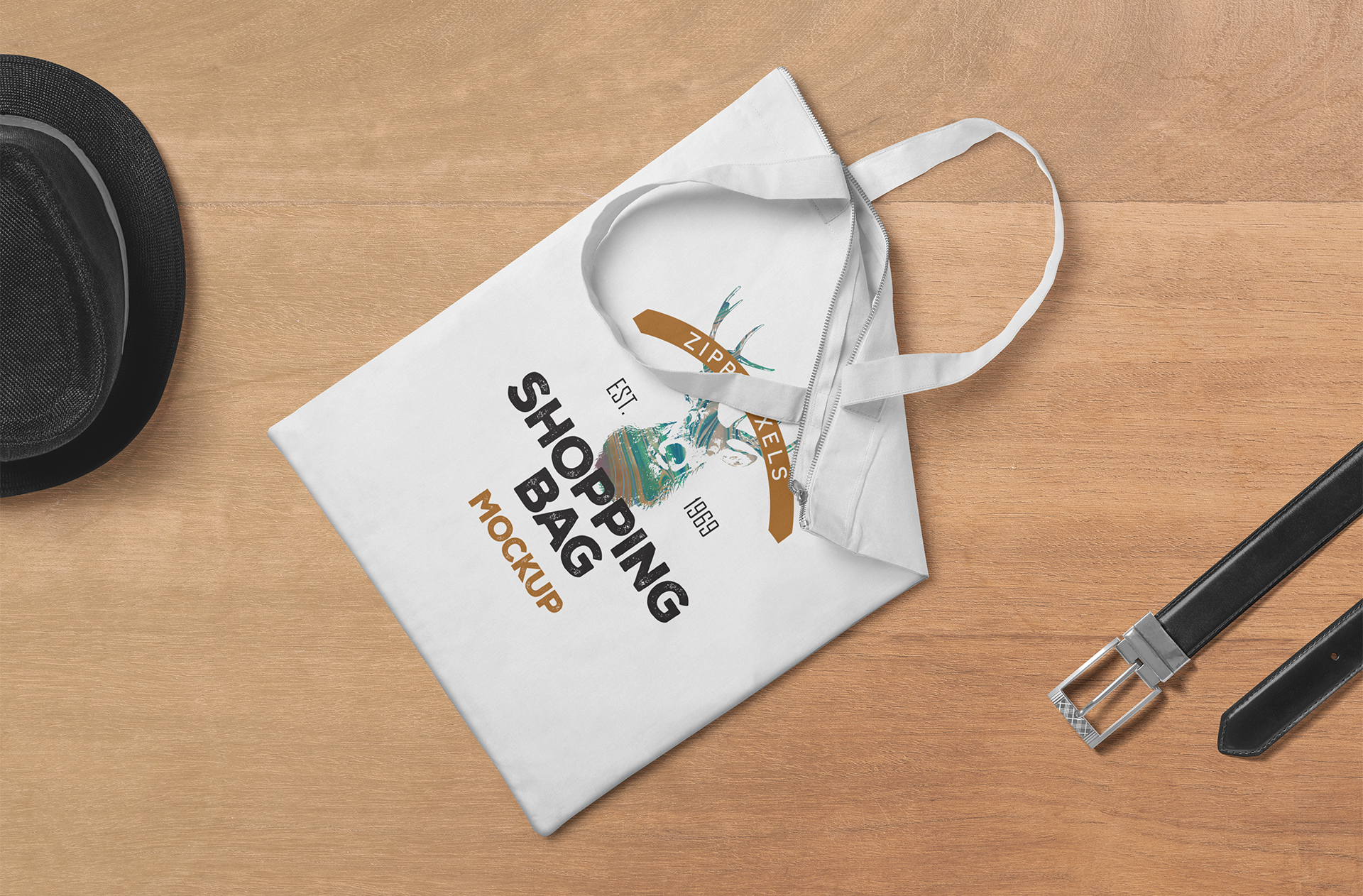 Premium Cloth Tote Bag Mockup with Realistic Design