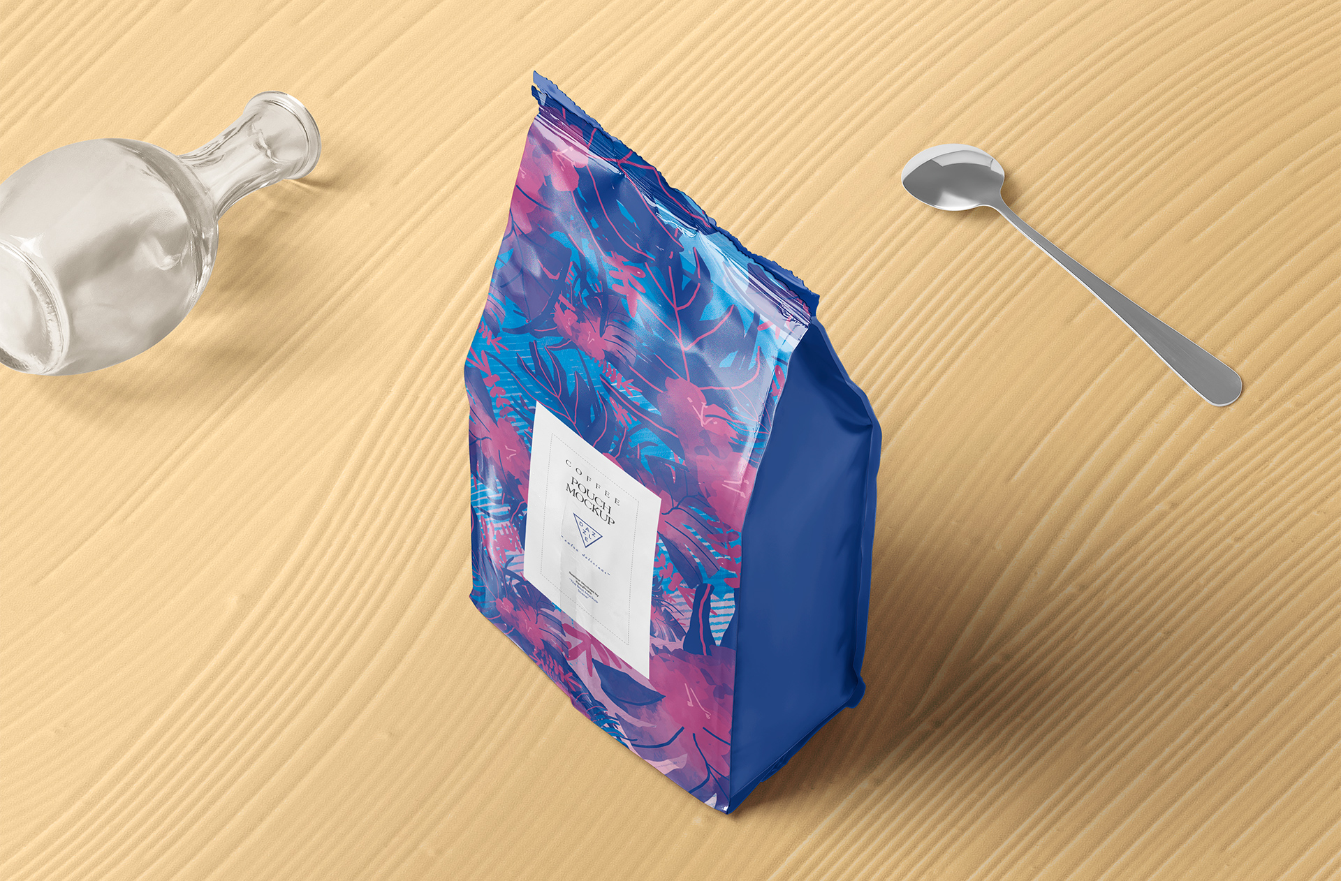 High-Quality Custom Coffee Pouch Mockup for Packaging