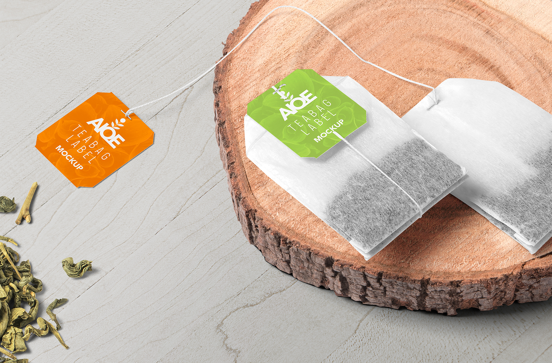 High-Quality Custom Teabag Label Mockup for Branding