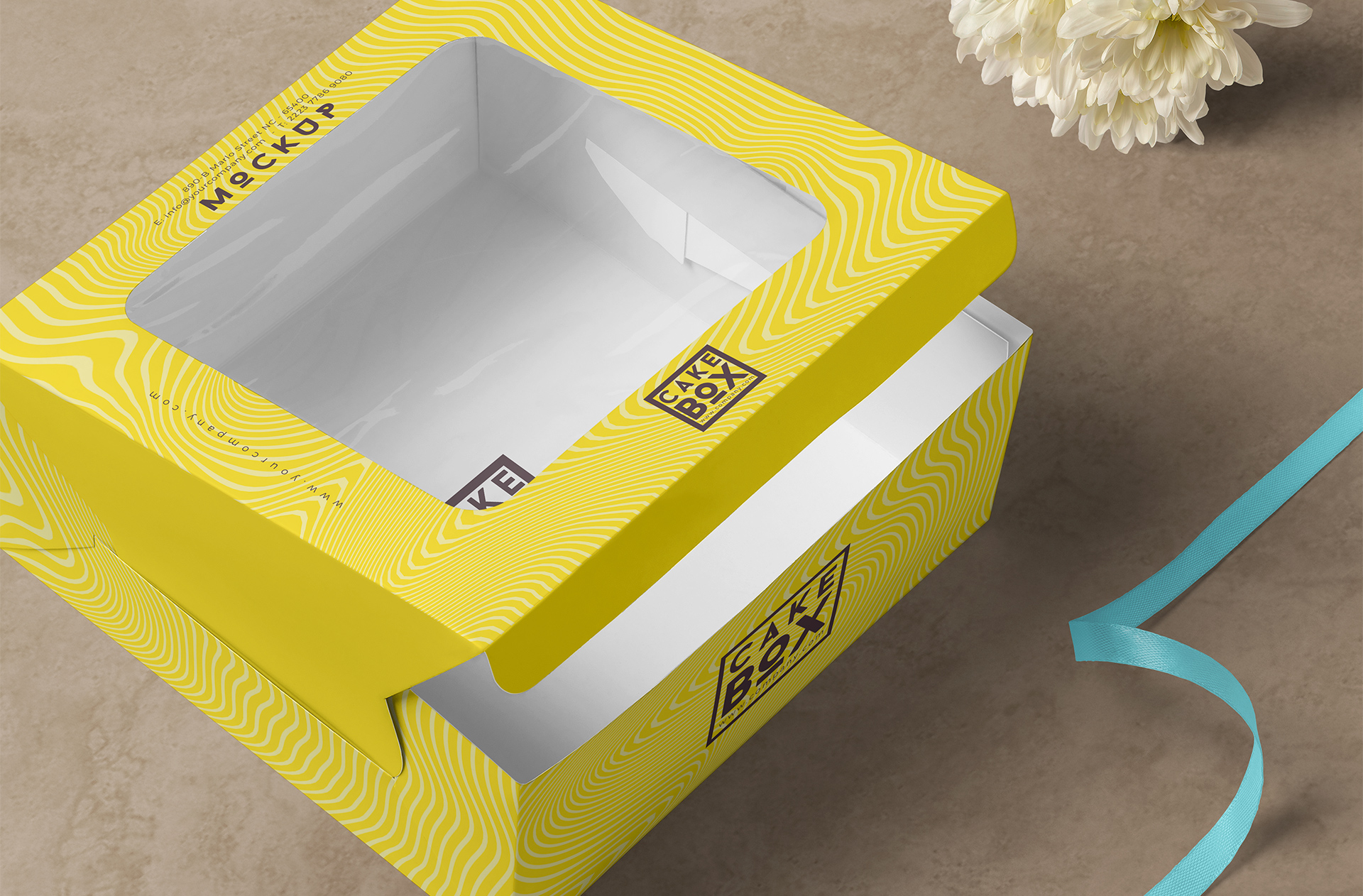 Photorealistic Cake Packaging Box Mockup for Branding
