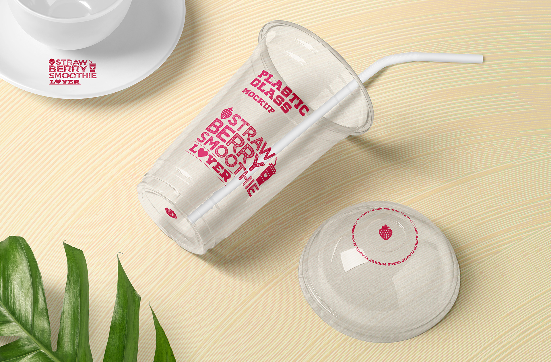 Modern Takeaway Plastic Cup Mockup for Beverage Branding