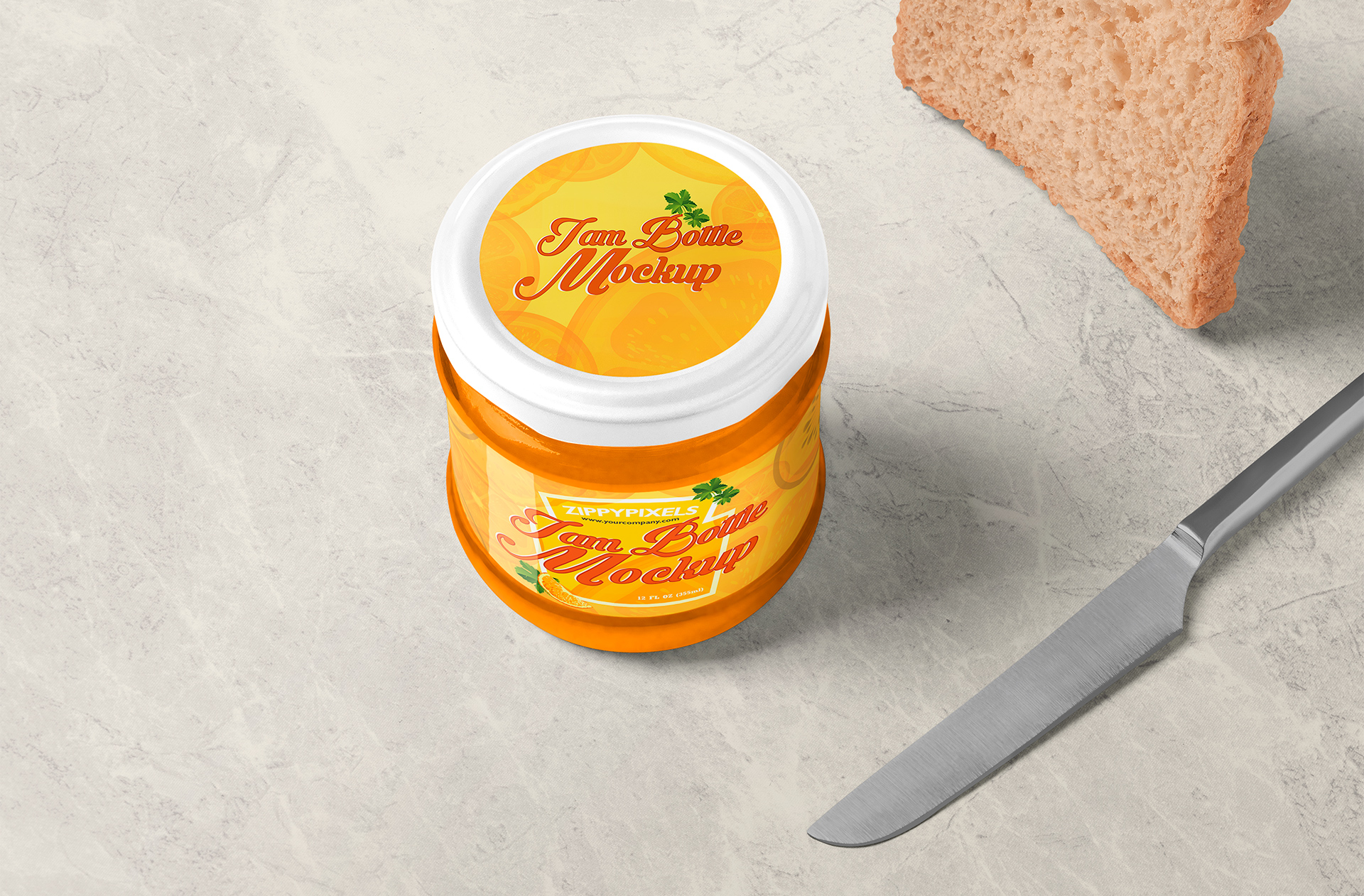 Premium Jam Jar Mockup with Customizable Label