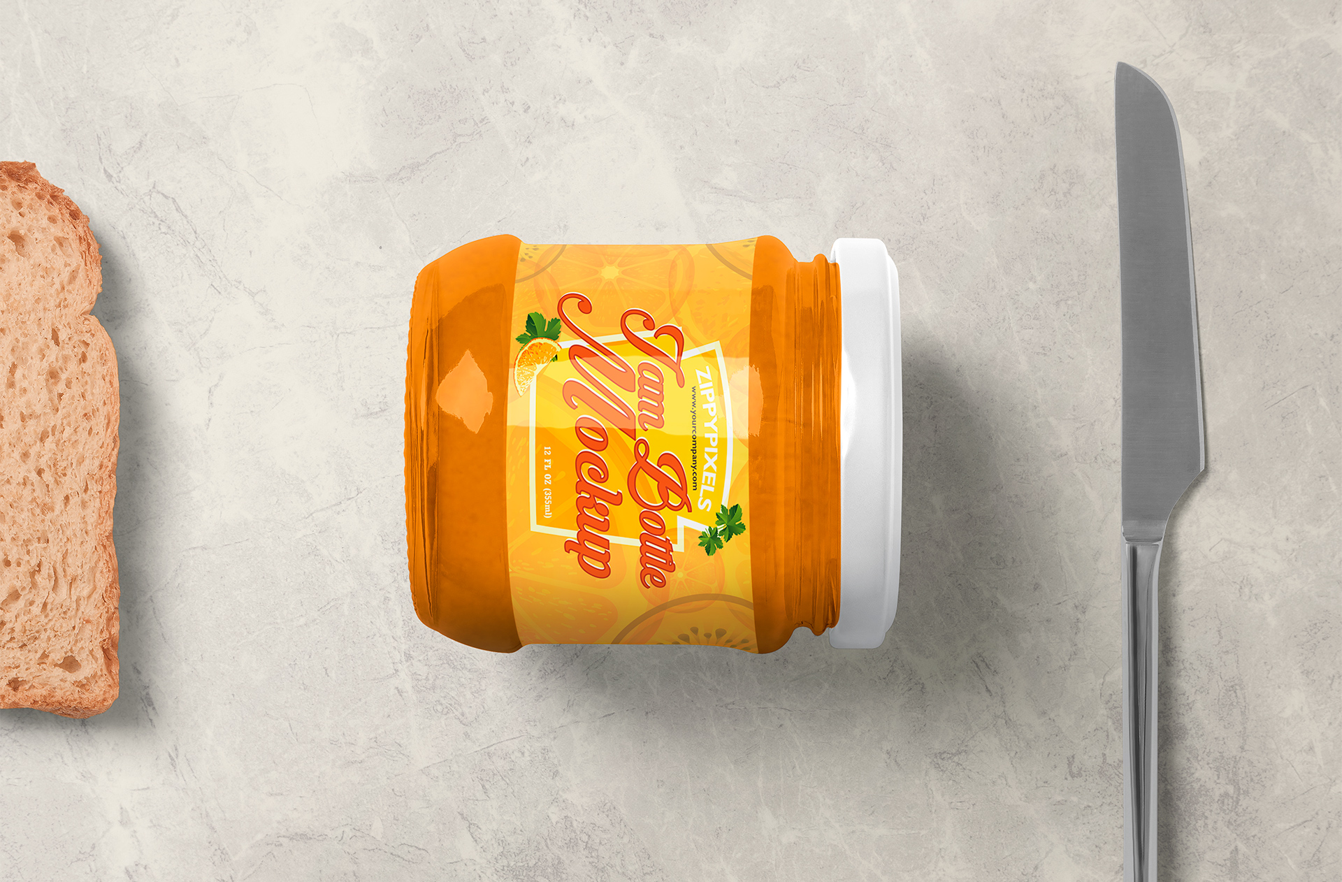 Customizable Glass Jam Jar Mockup for Product Packaging