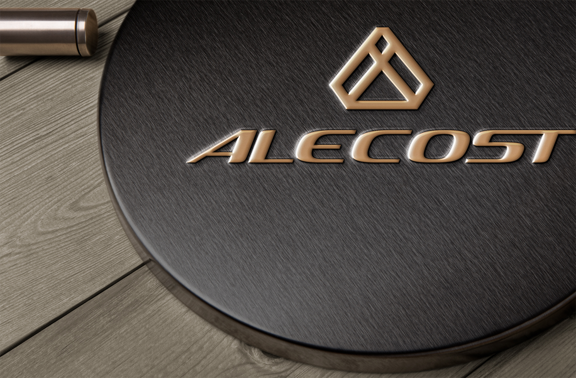3D Metal Logo Mockup on Dark Textured Surface