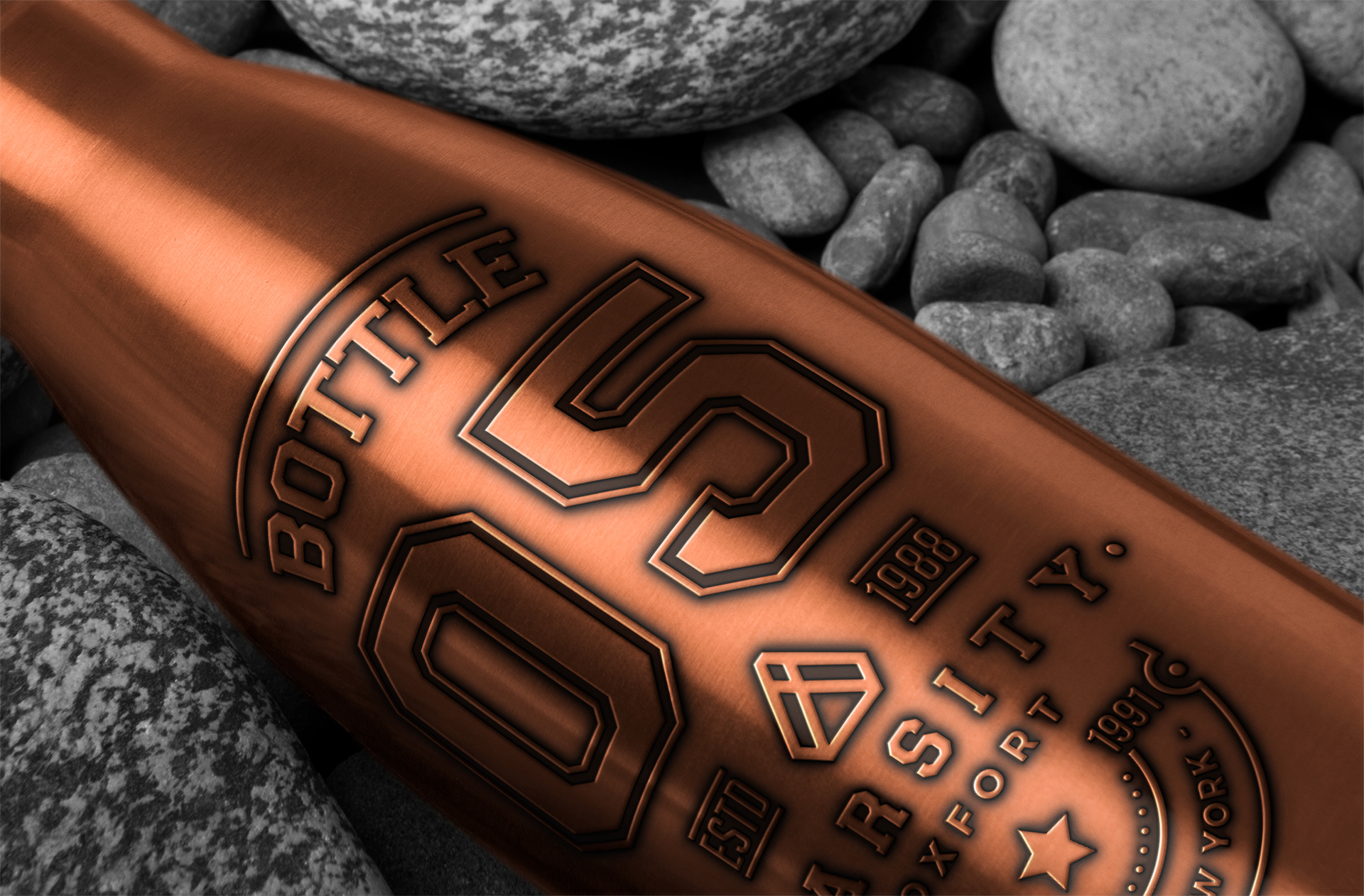 Embossed Metal Bottle Logo Mockup for Branding