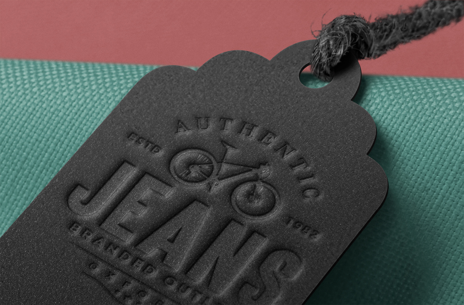 Embossed Clothing Tag Mockup for Fashion Branding