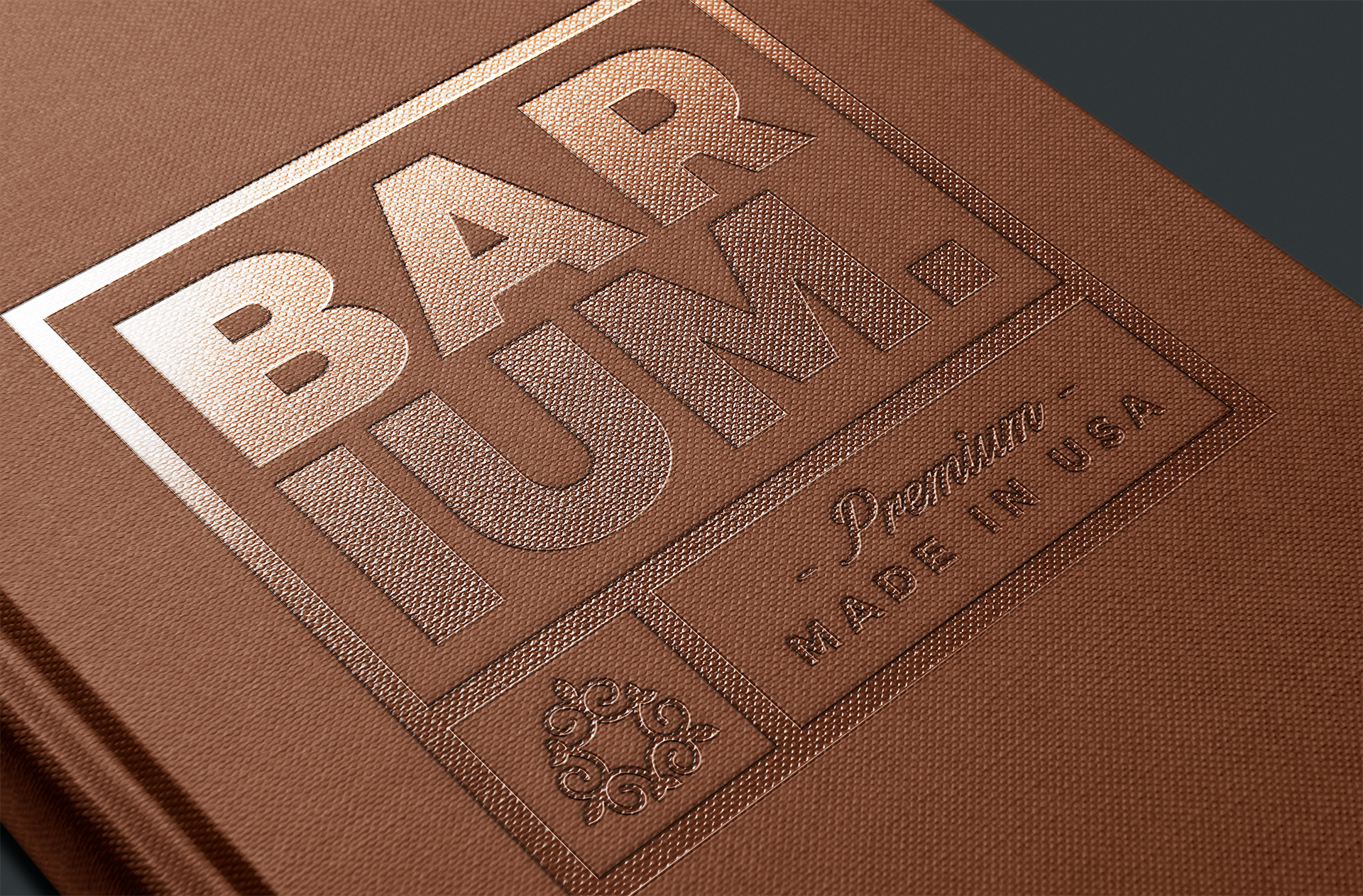 Embossed Logo Mockup on Hardcover Book