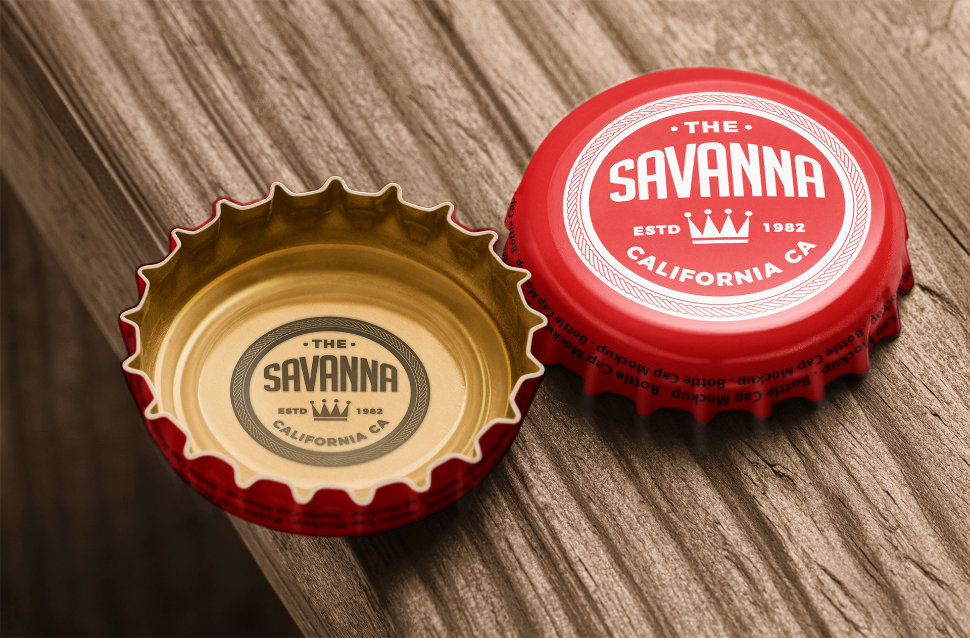 Metal Bottle Cap Mockup for Beverage Branding