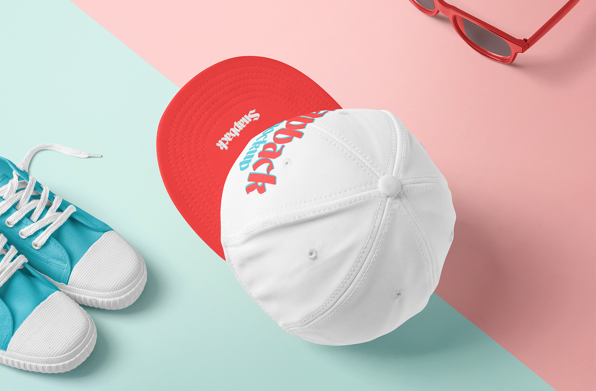 Angled Snapback Cap Mockup ?? Stylish Perspective