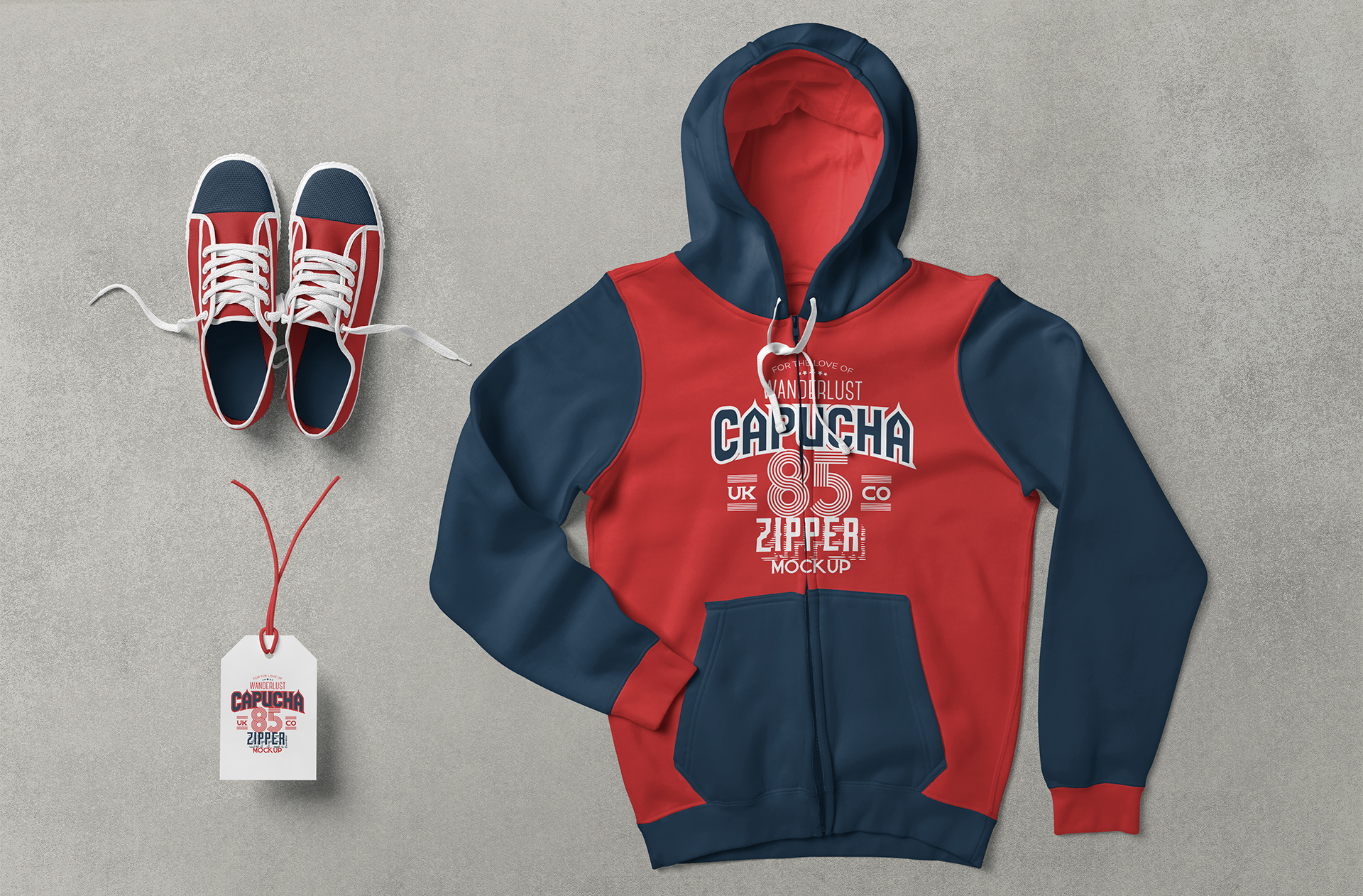 Front View Zipper Hoodie Mockup ?? Realistic PSD