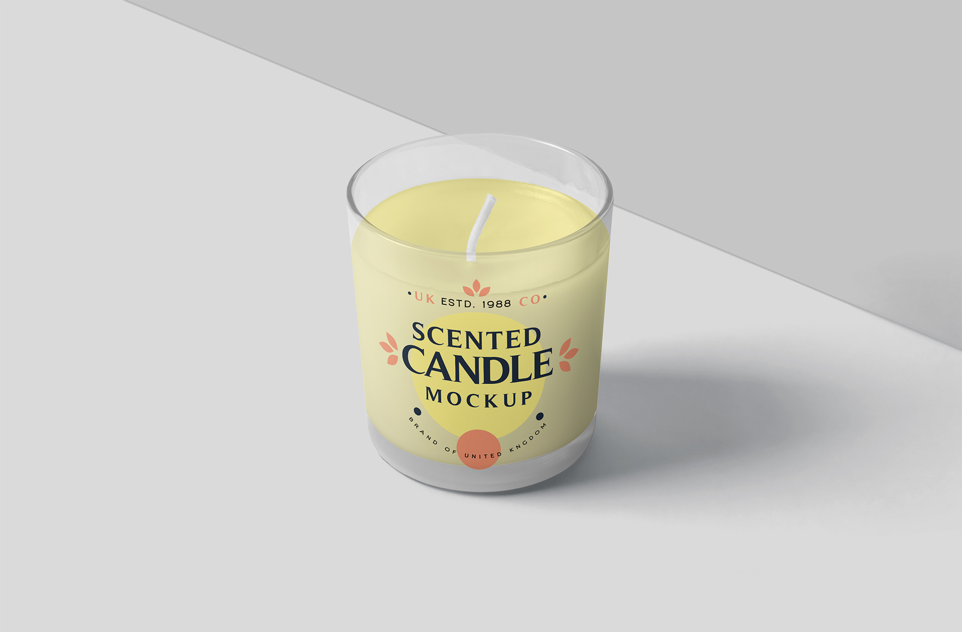Front View Scented Candle Mockup ?? Realistic PSD