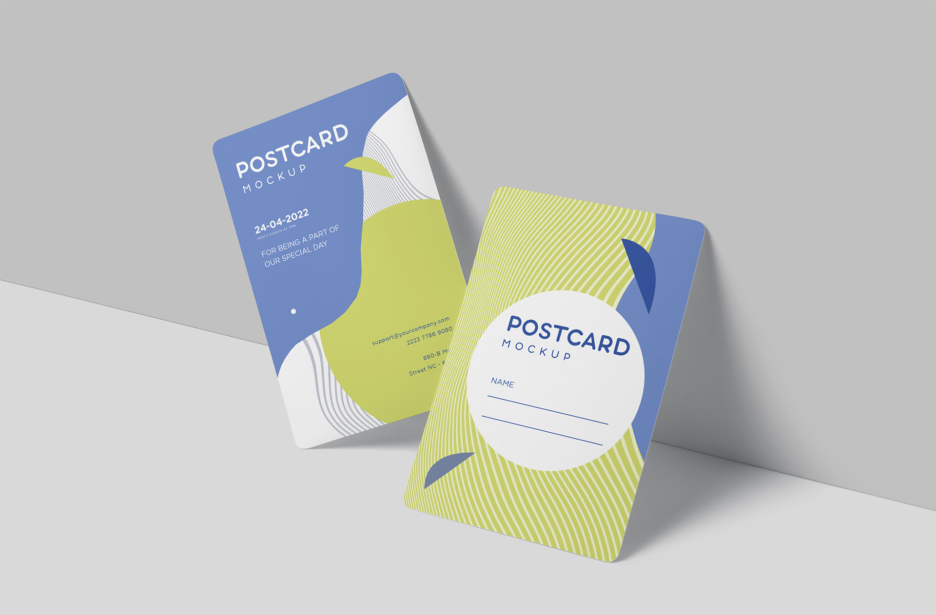 Angled Postcard Mockup ?? Premium PSD