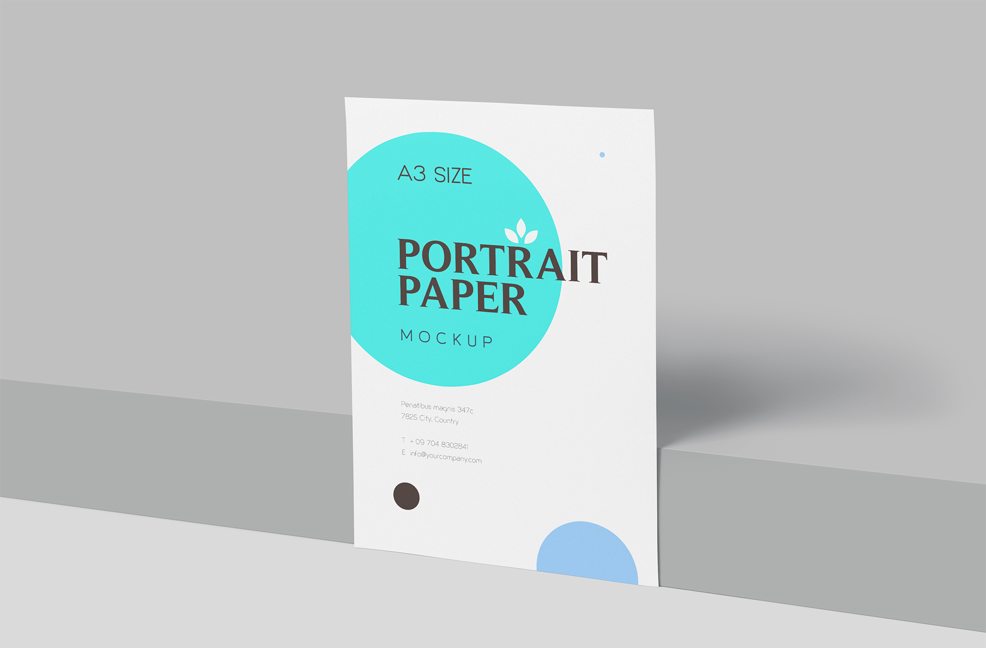 Realistic Portrait Paper Mockup – A3 Flyer Design
