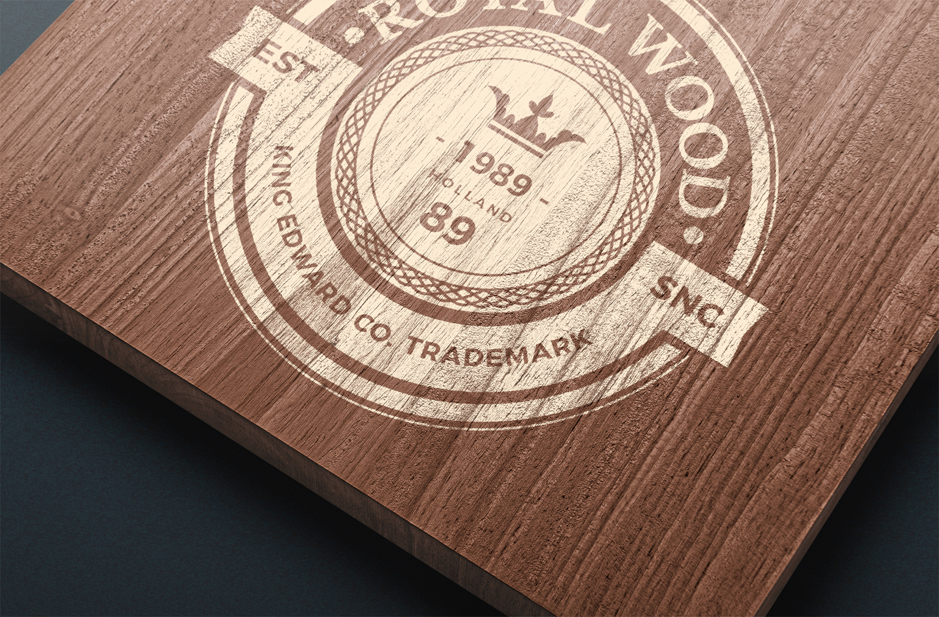 Vintage Wood Logo Mockup – Realistic Engraved Effect
