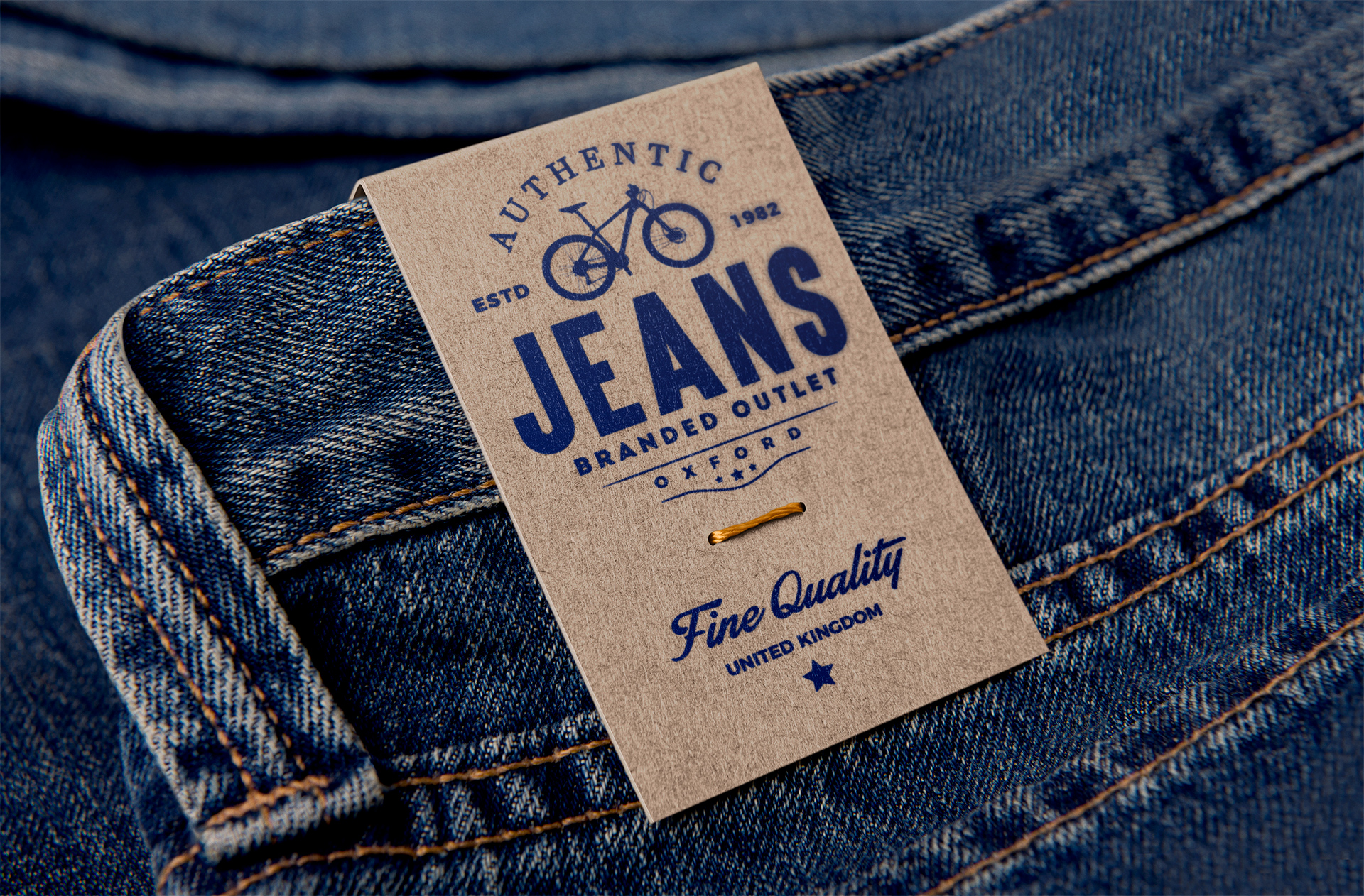 Jeans Label Tag Mockup – Realistic Denim Branding
